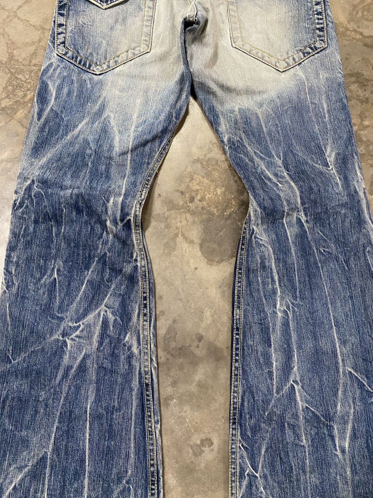 Hysteric Glamour Flare Jeans Blue Way Japan Distressed Denim p189 Size US 32 / EU 48 - 4 Thumbnail