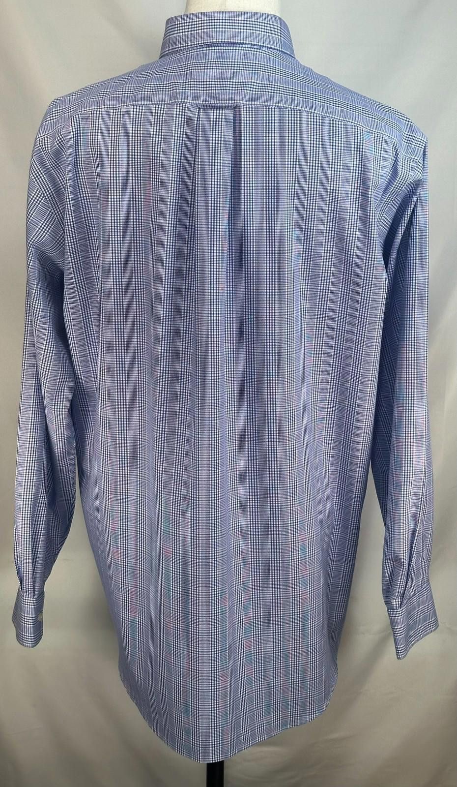 Kirkland Signature Kirkland Traditional Non-Iron Oxford Button Up Blue Mens XL Size 44R - 2 Thumbnail