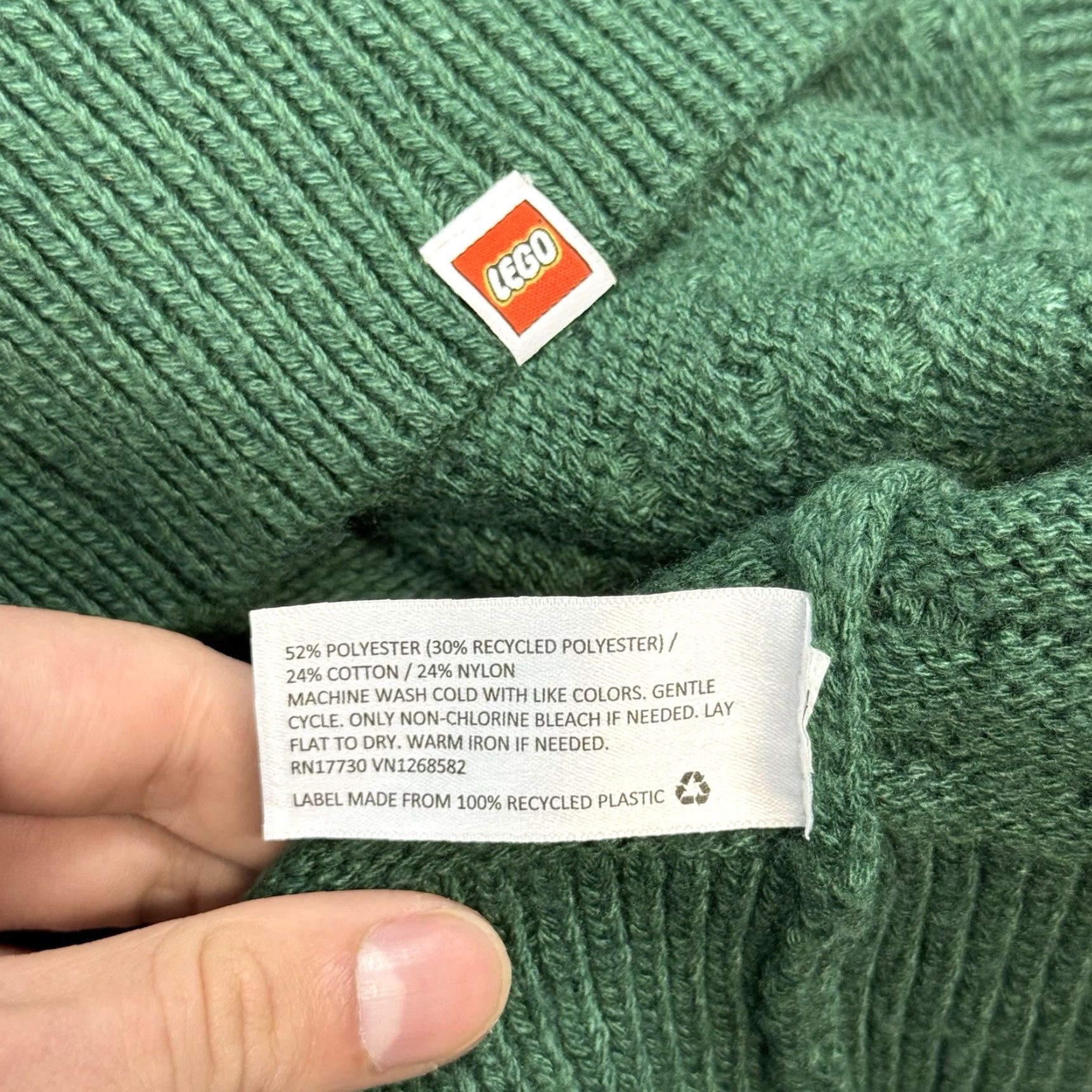 LEGO LEGO MENS TEXTURED BRICK KNIT SWEATER GREEN SIZE LARGE Size US L / EU 52-54 / 3 - 4 Thumbnail