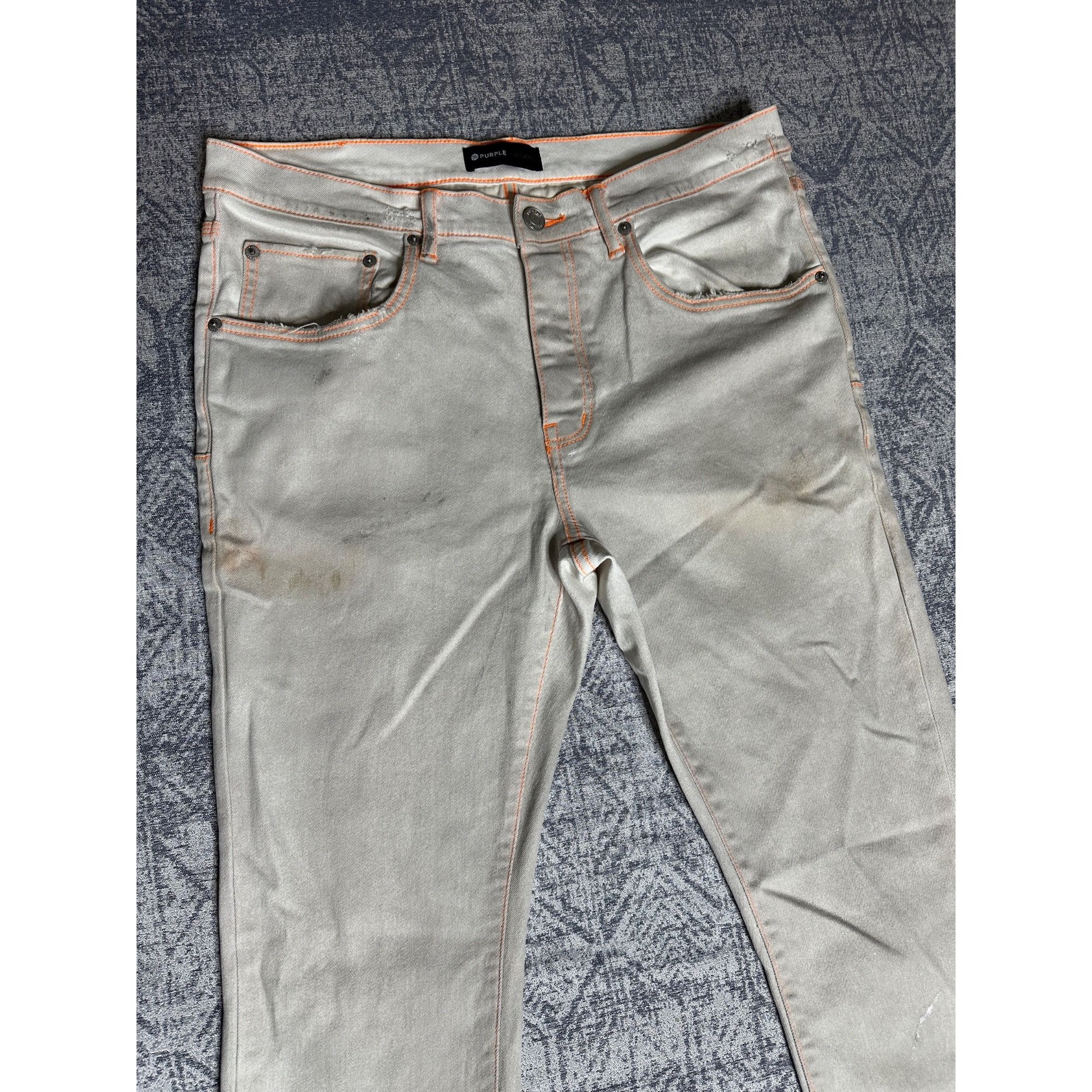 Purple Brand Purple Brand P001 Split Distressed Hem White Neon Stitch - O Size US 36 / EU 52 - 2 Thumbnail