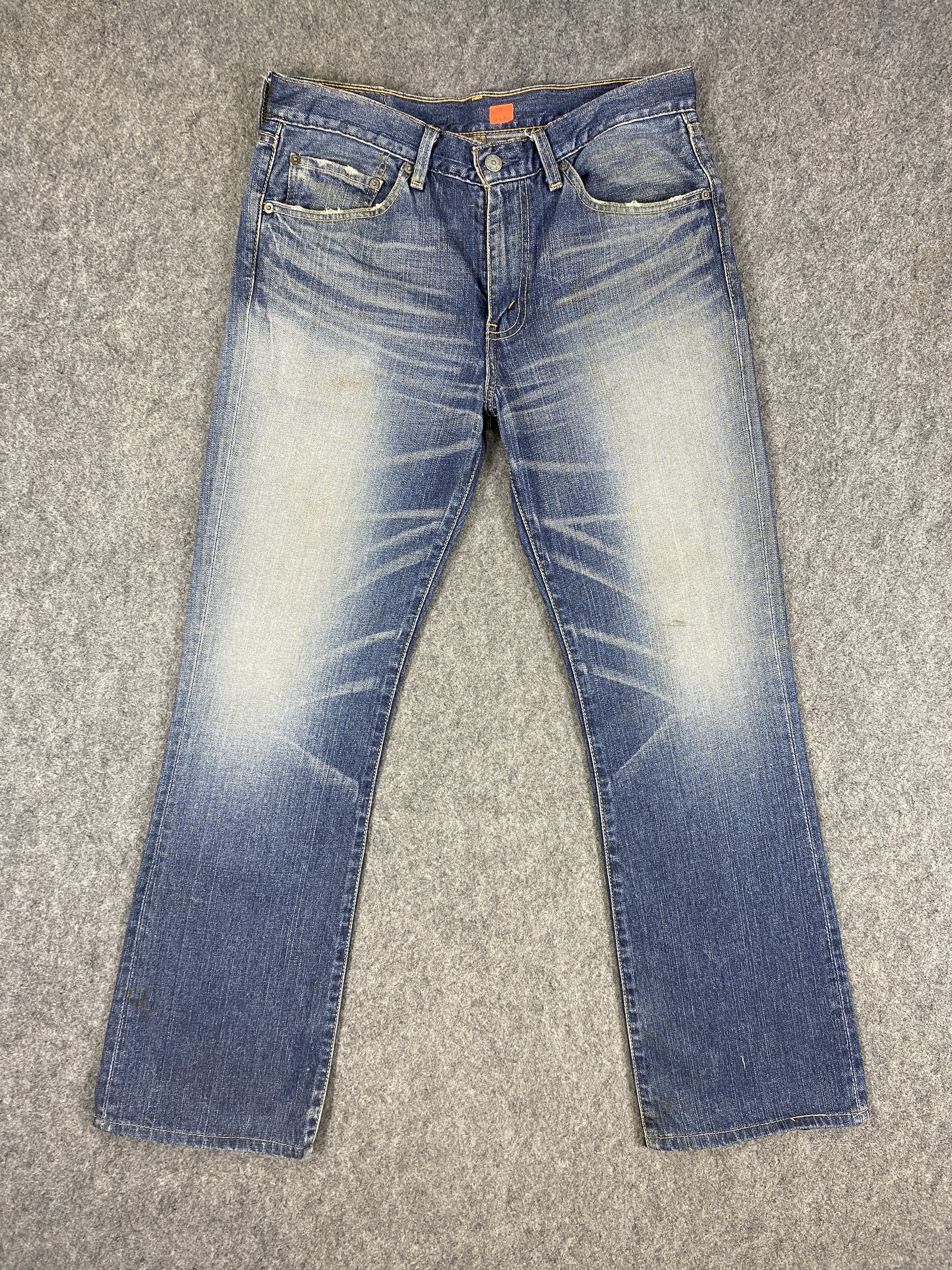 image of Distressed Denim x Hype Distressed Blue Vintage Levi's 517 Flare 33X29.5 -Jn2331 in Blue Distressed