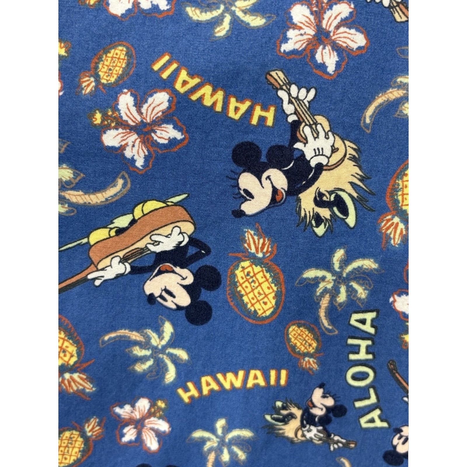 Disney VINTAGE Disney Parks Hawaiian Shirt Mens Large Blue Floral Mickey Minnie Aloha Button-Up Short Sleeve Cotton COMPLETE-Disney Size US L / EU 52-54 / 3 - 4 Thumbnail