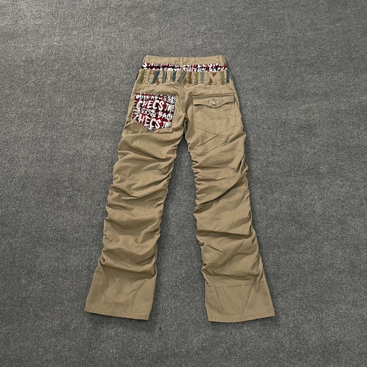 PPFM Ruched Double Waist Pants with Graphic Contrast Panels Size US 26 / EU 42 - 11 Thumbnail