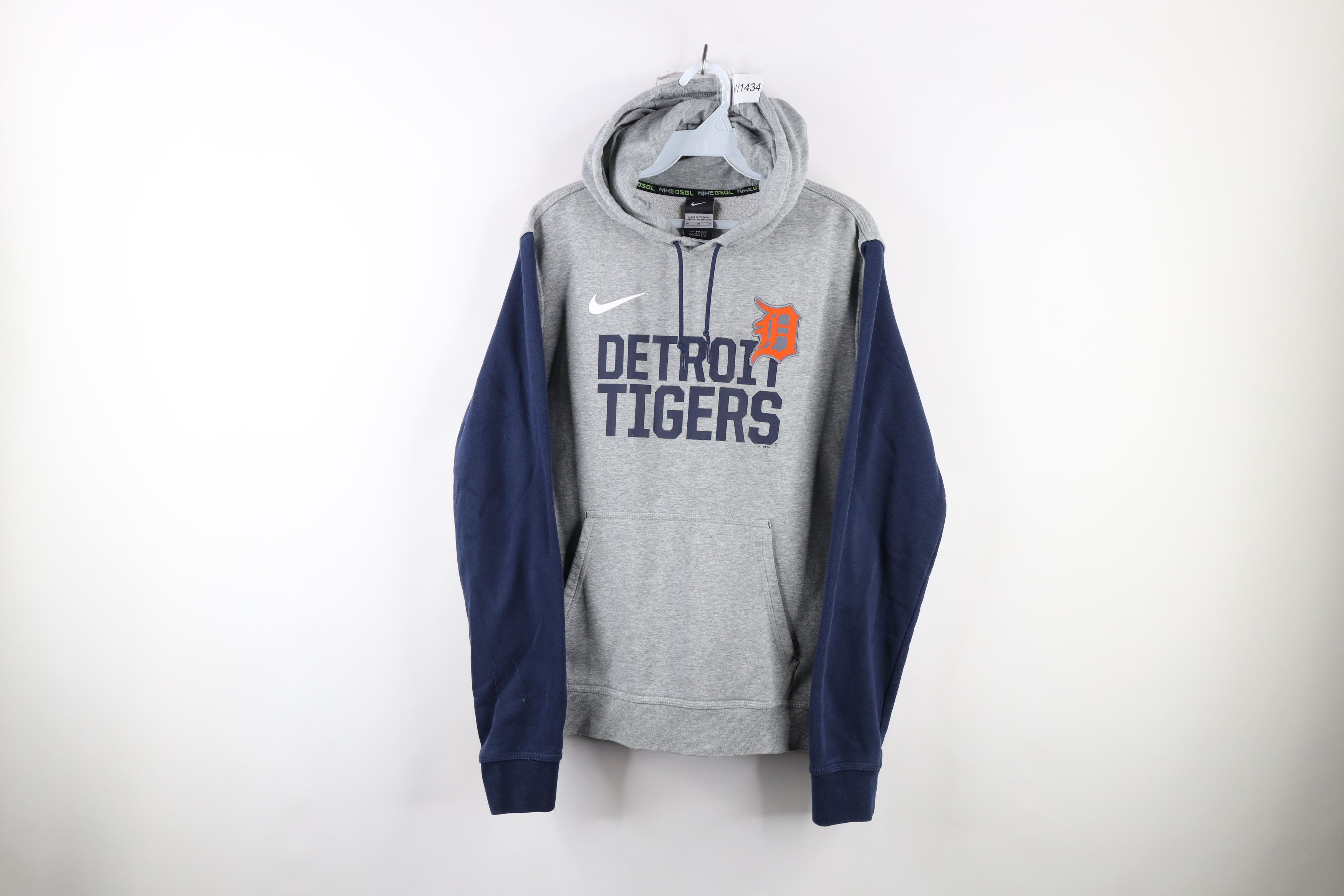Nike Baseball Detroit Tigers Hoodie Sweatshirt Heather Gray