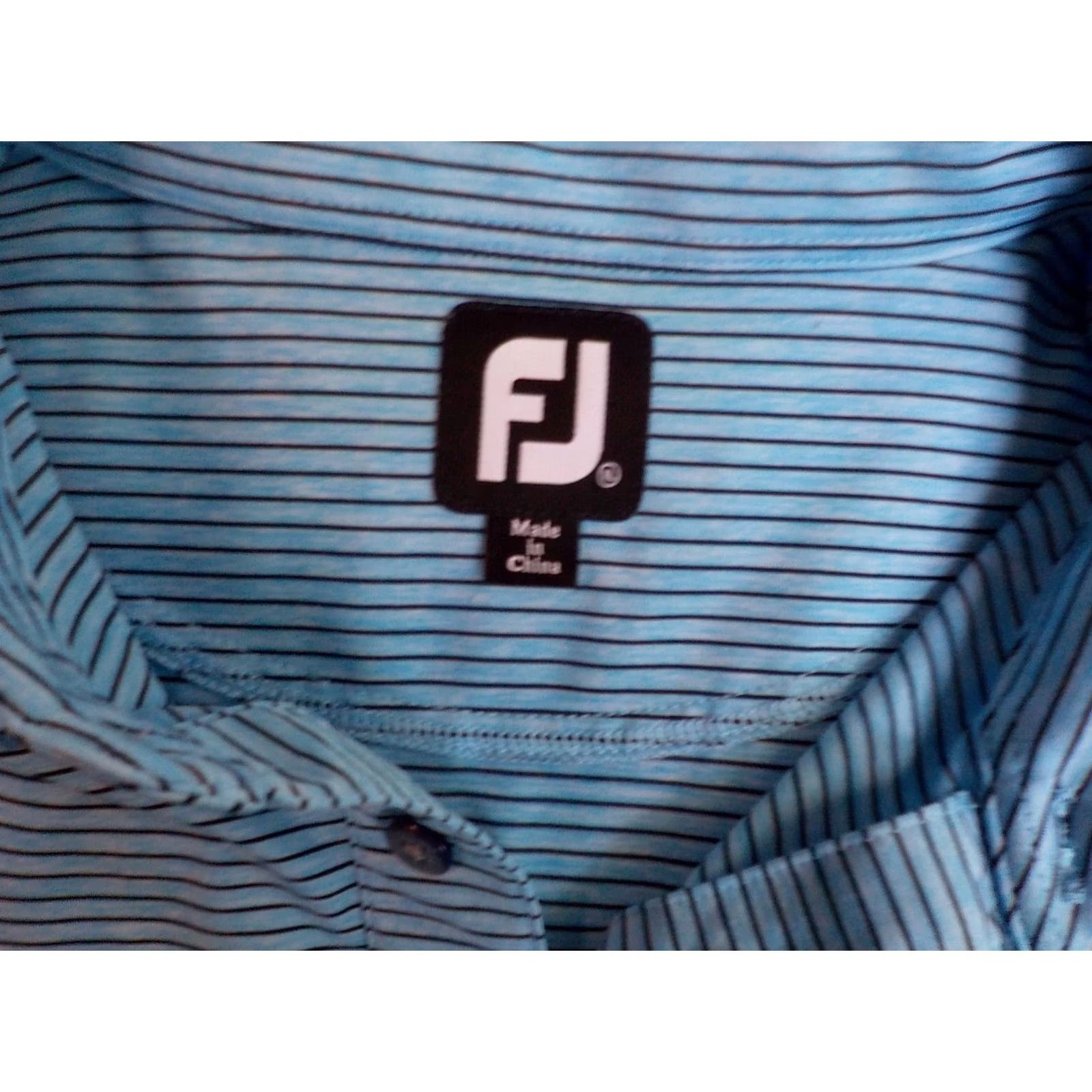 Footjoy VINTAGE Footjoy Polo Shirt Striped Logo Blue Navy XL Mens Size US XL / EU 56 / 4 - 5 Thumbnail