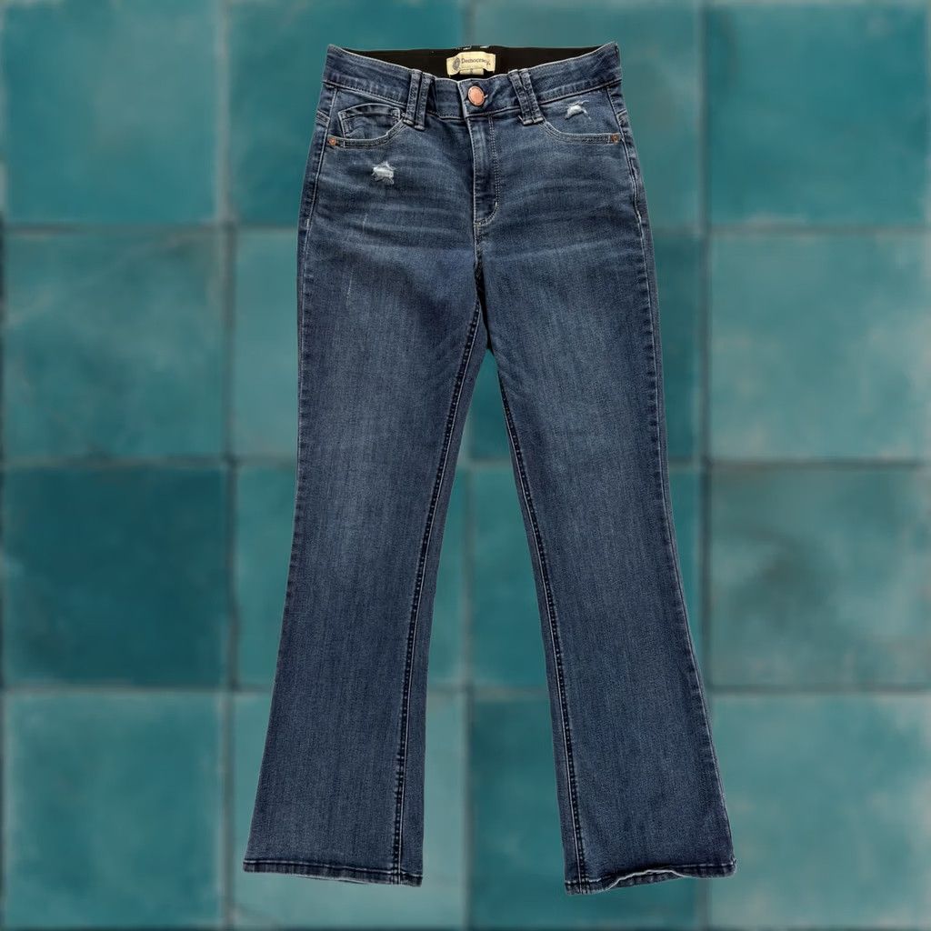 Vintage Democracy Jeans Bootcut Womens 8 Blue Mid Rise Distressed Stretch Pockets 5-Pocket Denim Cotton Polyester Viscose Spandex Size 30" / US 8 / IT 44 - 1 Thumbnail