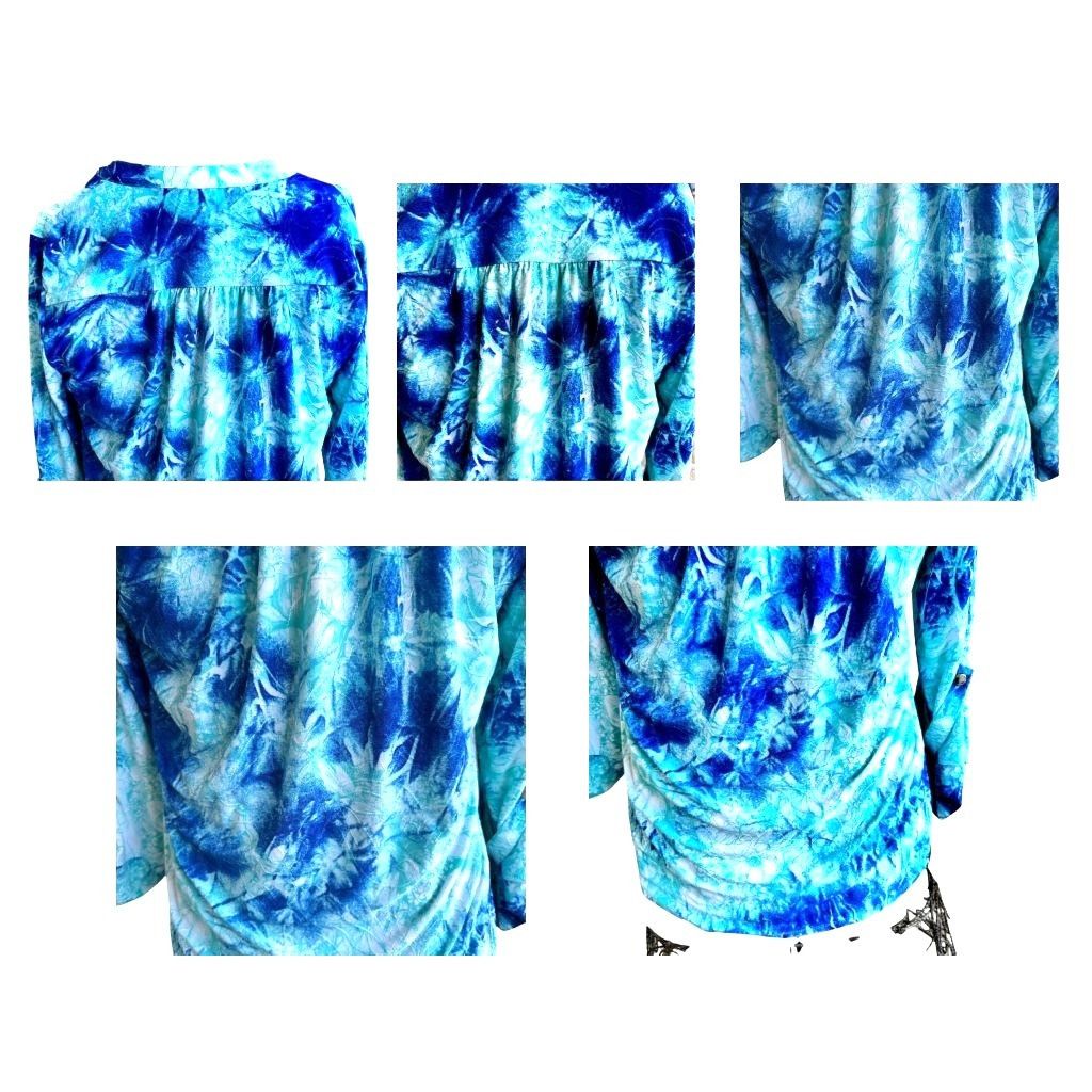 Other New Directions Tunic Top Petite Medium Blue Tie Dye Roll Size M / US 6-8 / IT 42-44 - 8 Thumbnail