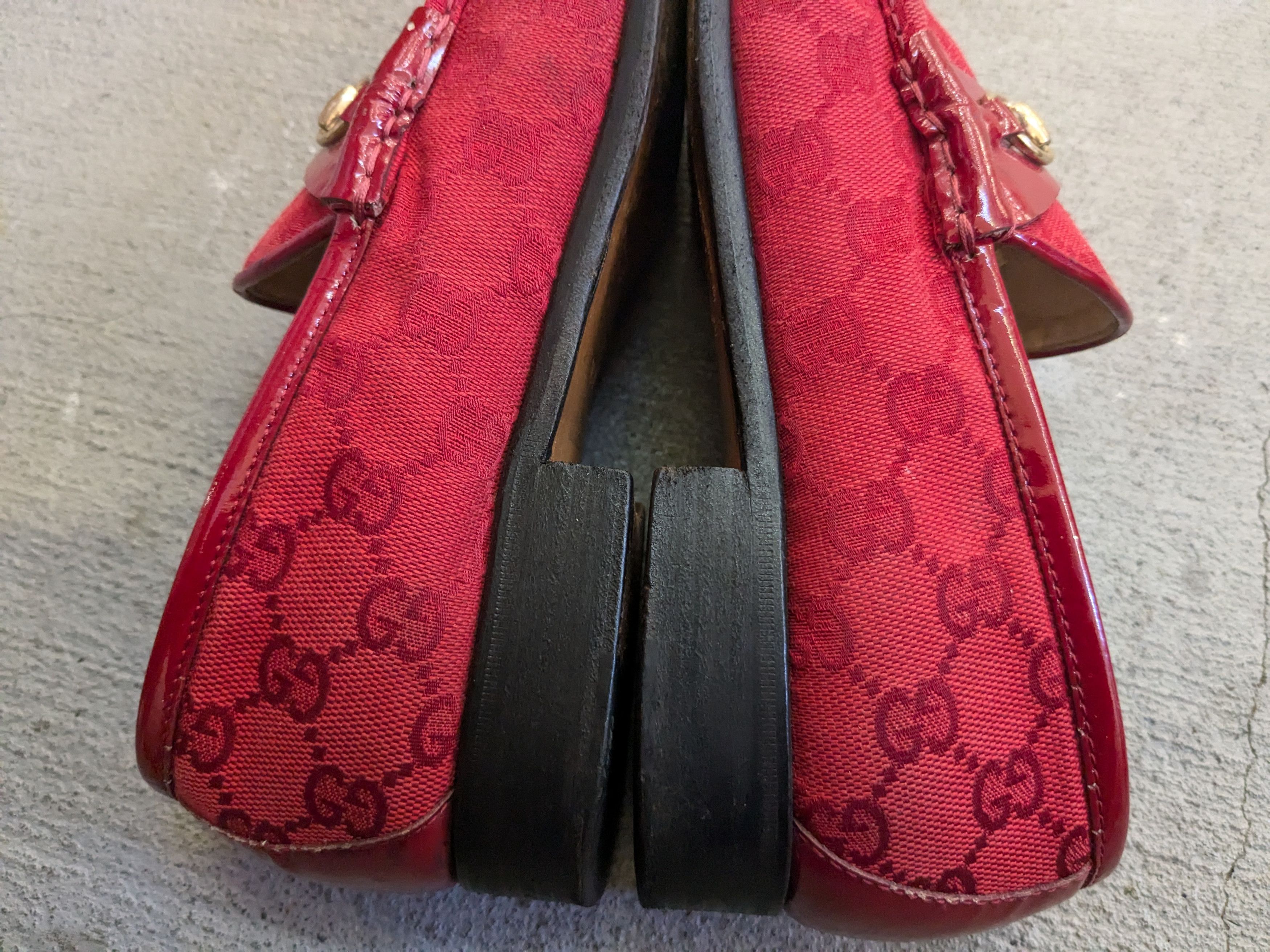 Gucci Gucci Horsebit Loafers Red 10 B Monogram Canvas Jacquard Size US 10 / IT 40 - 10 Thumbnail