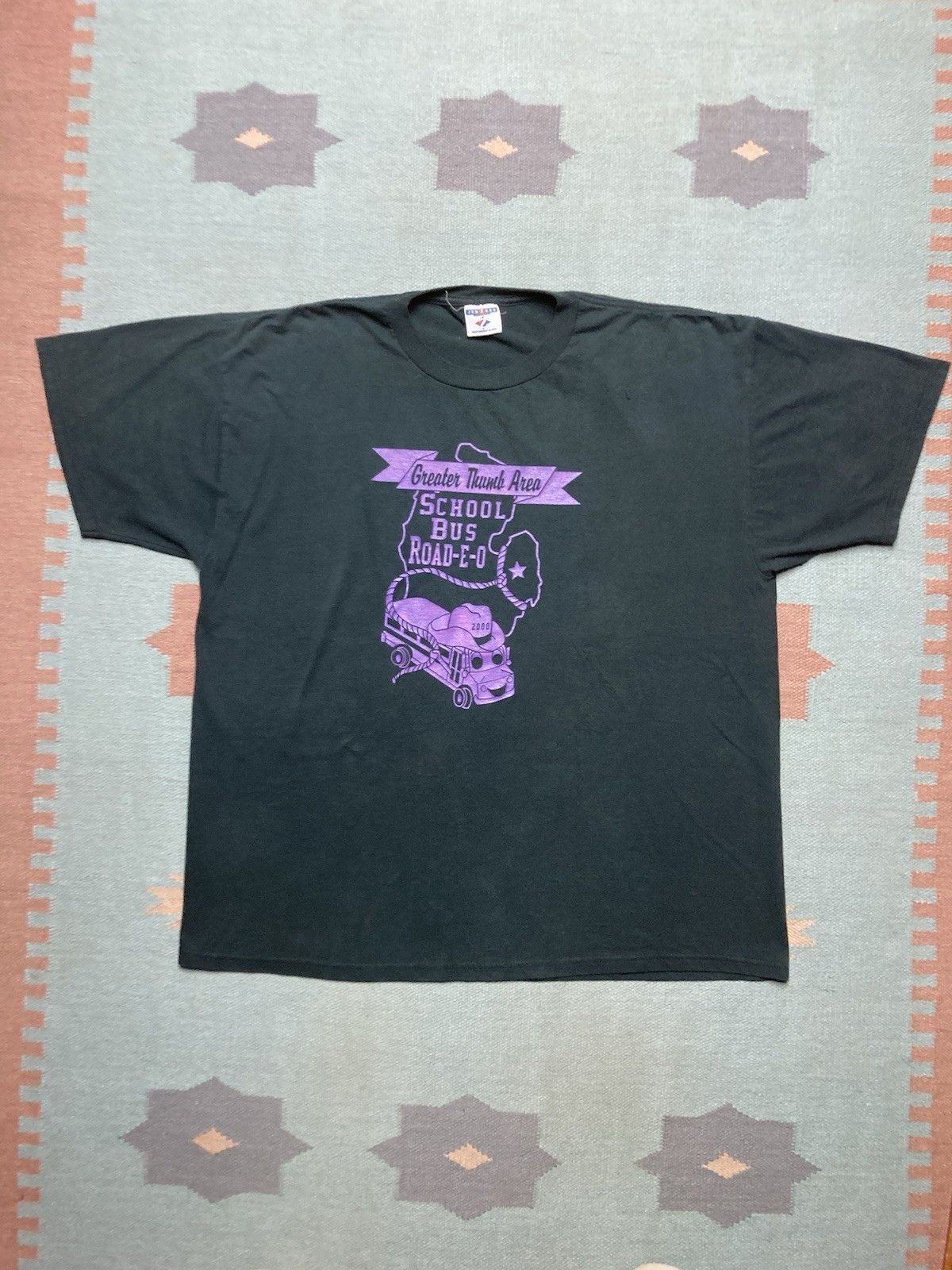 Vintage Vtg t shirt Michigan thumb area school bus rodeo Jerzees XXL Size US XXL / EU 58 / 5 - 1 Thumbnail