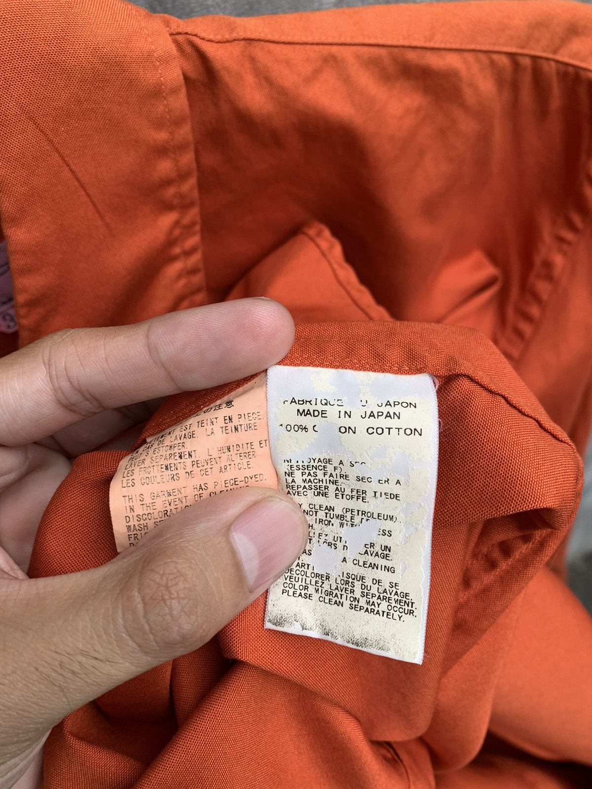 Yohji Yamamoto SS16 Orange Dyed Button Up Shirt Size US L / EU 52-54 / 3 - 7 Thumbnail