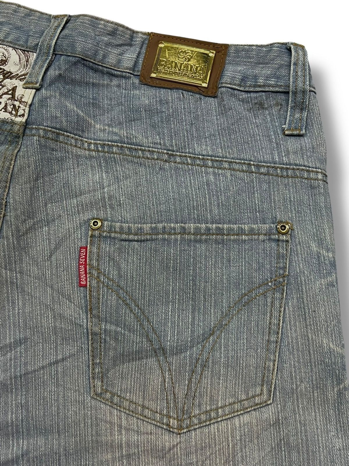 Japanese Brand Baggy Vintage 00s Banana Seven Paisley Retro Streatwear Size US 35 - 8 Thumbnail