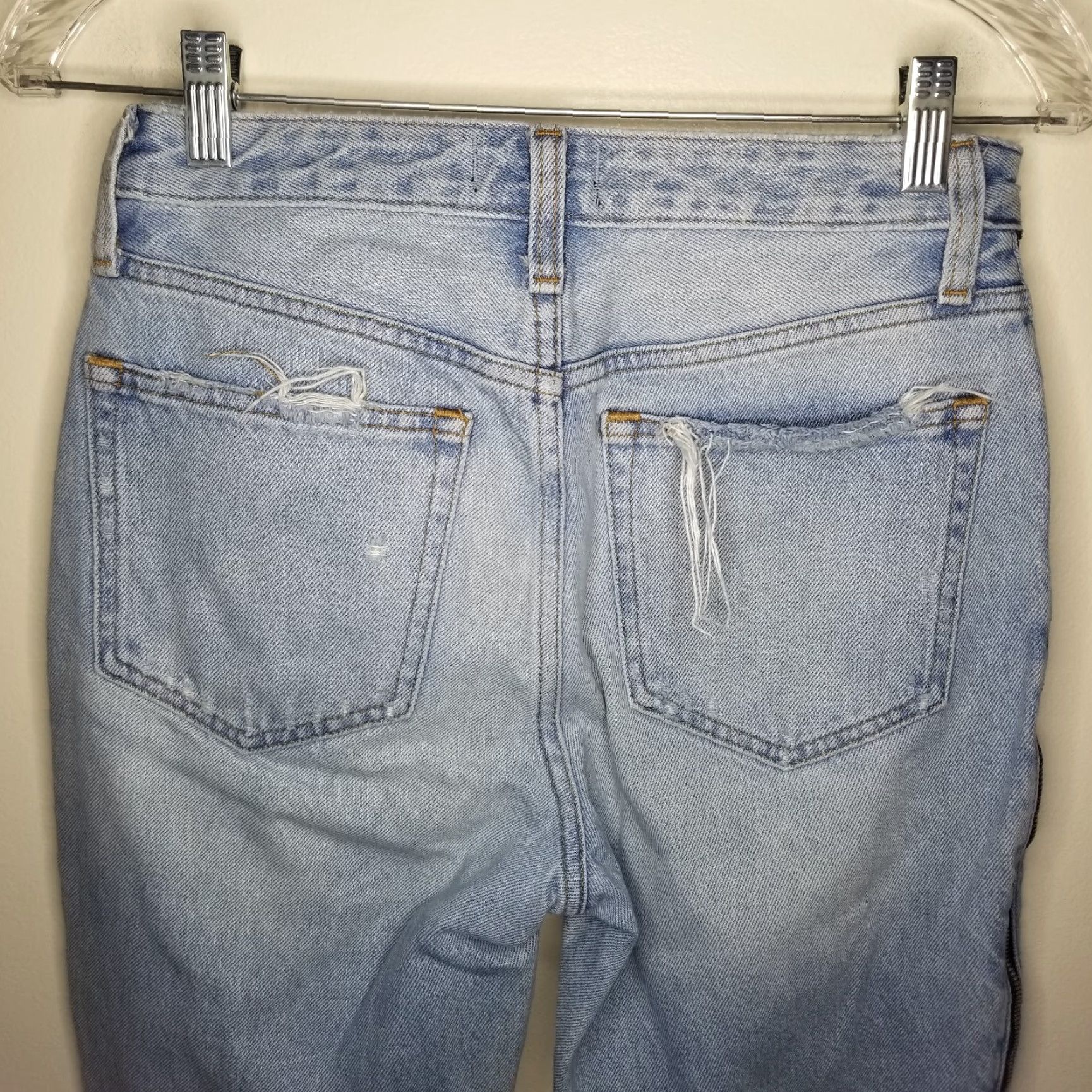 Abercrombie & Fitch VINTAGE Abercrombie & Fitch Womens Jeans Distressed High Rise Girlfriend Size 4 Regular Blue 28x27 Womens Size 28" / US 6 / IT 42 - 7 Thumbnail