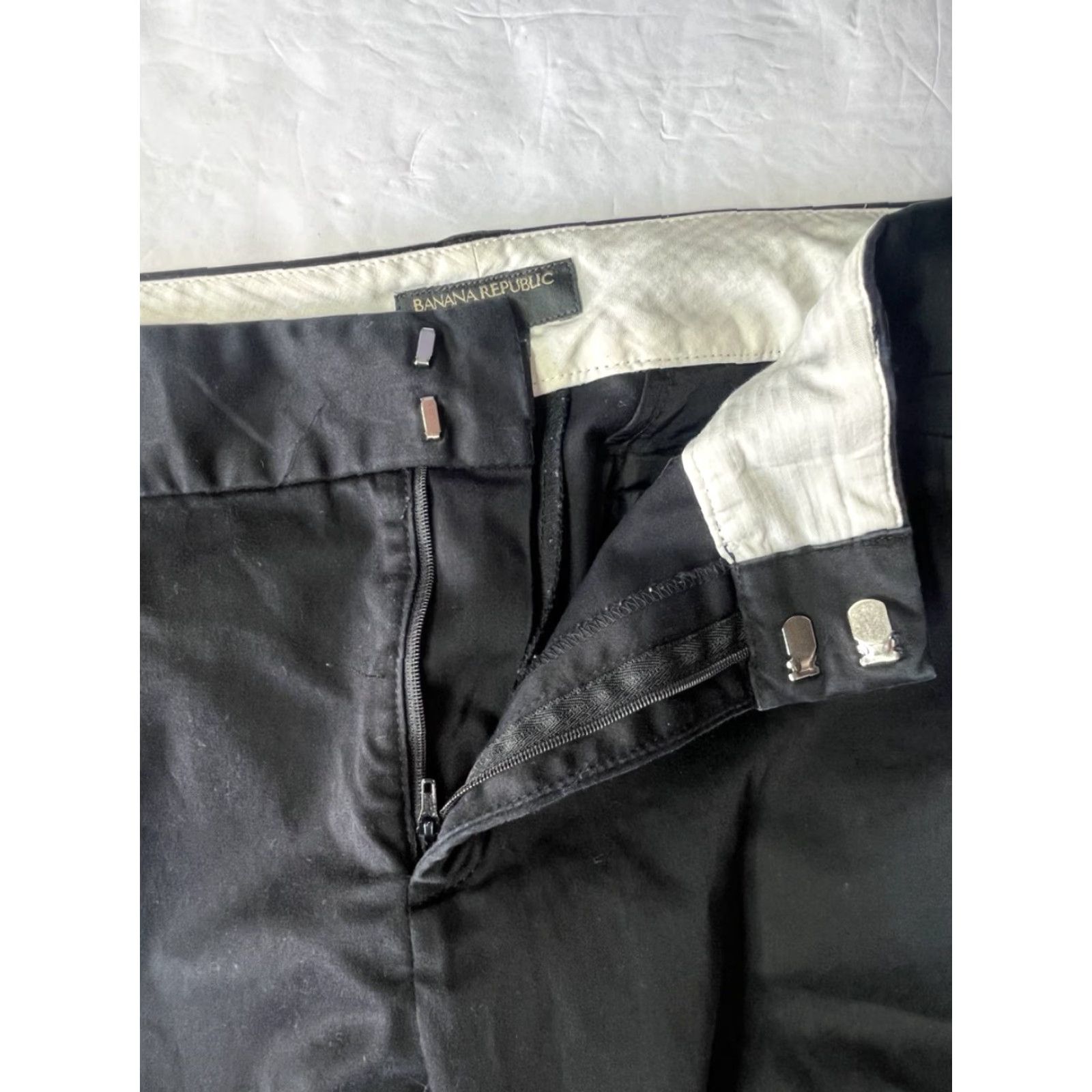 Banana Republic Banana Republic Women Pants Trousers Black Nylon Blend Straight Wide Leg Size 8 Size 30" / US 8 / IT 44 - 7 Thumbnail