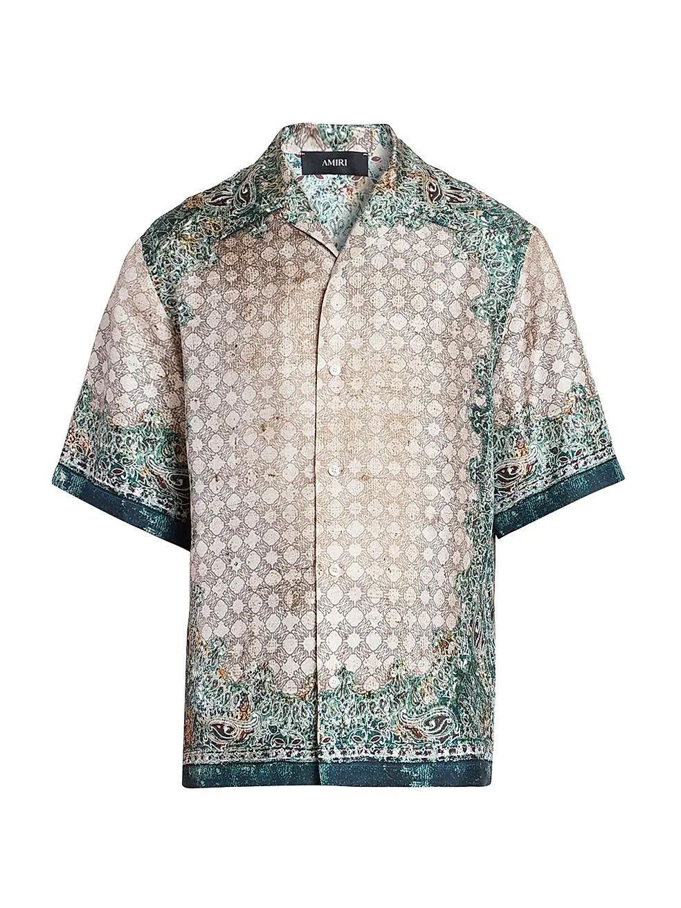 Amiri os11x0526 Silk Bandana Bowling Shirt in Multicolor Size US XL / EU 56 / 4 - 1 Thumbnail