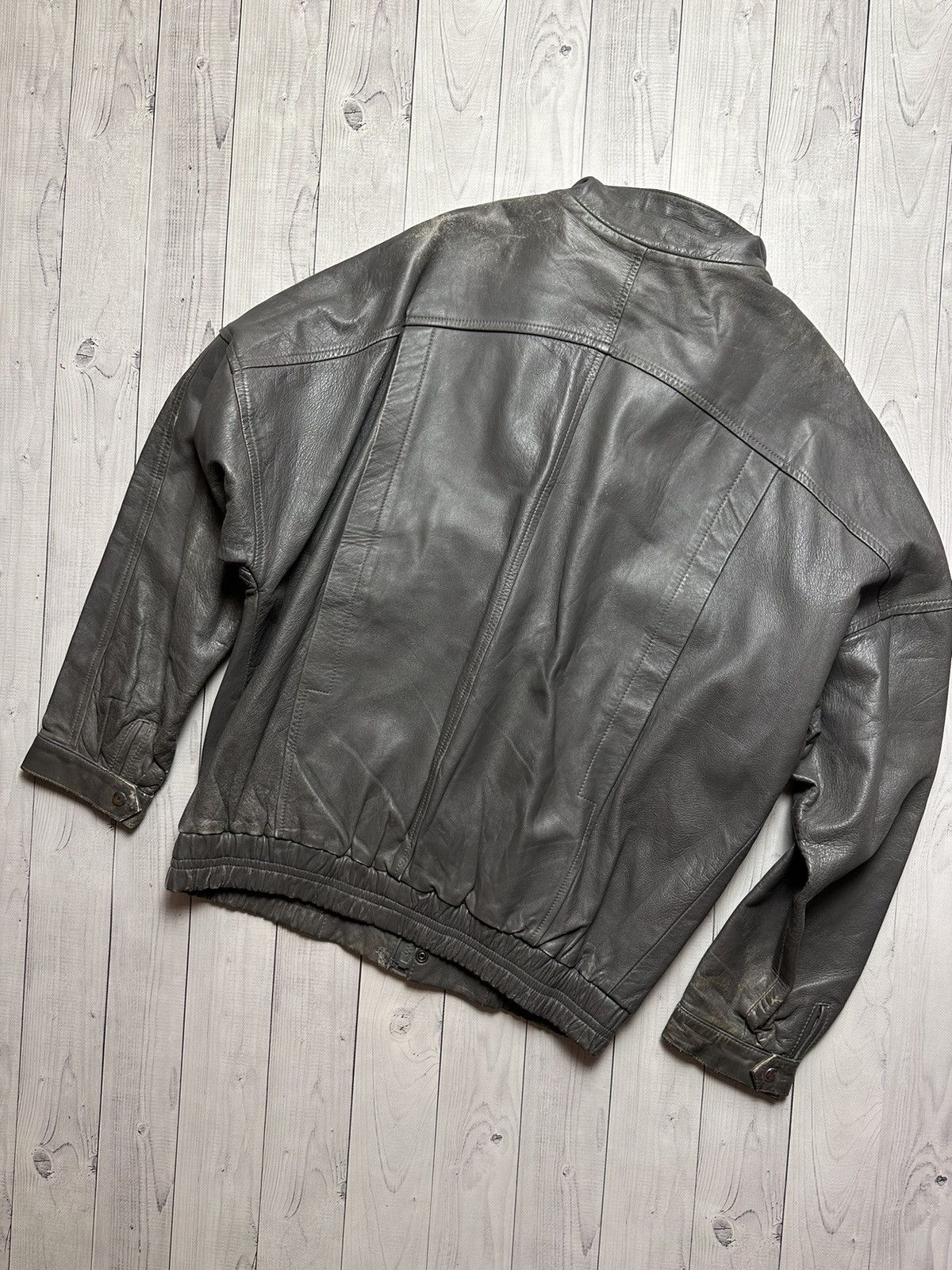 Vintage Vintage Leather Jacket size L grey rare retro Size US L / EU 52-54 / 3 - 10 Thumbnail