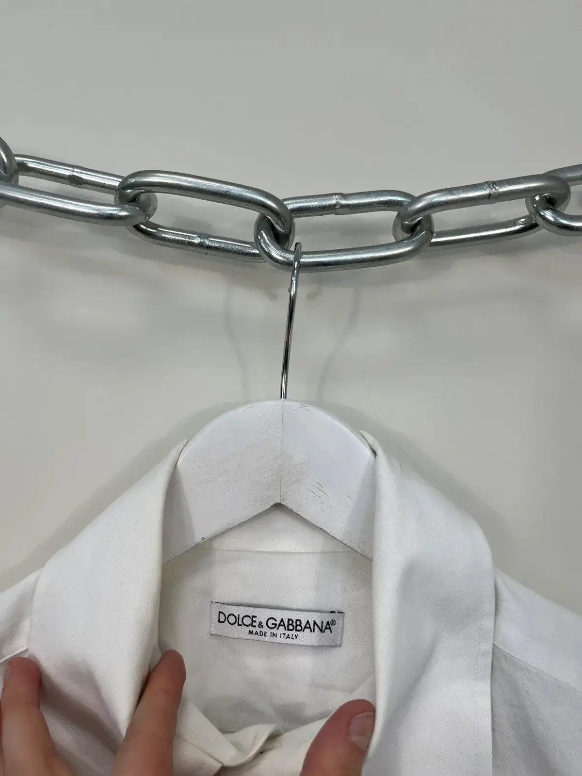 Dolce & Gabbana × Vintage Vintage Dolce & Gabbana Rare White Luxury Button Up Shirt Size US M / EU 48-50 / 2 - 5 Thumbnail
