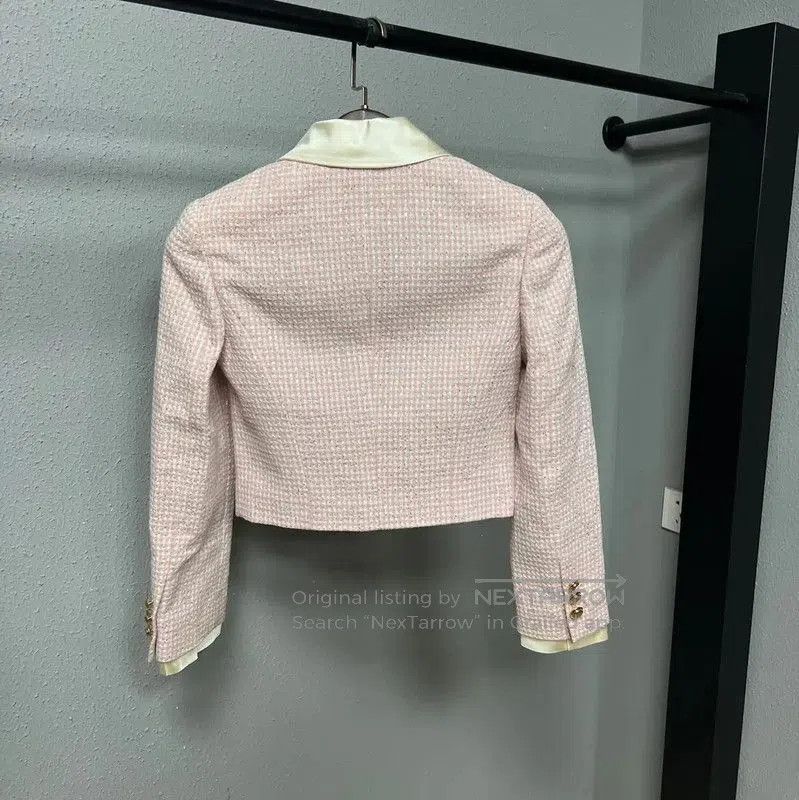 Miu Miu Miu Miu Pink Wool Cropped Jacket for Women . Size M / US 6-8 / IT 42-44 - 2 Thumbnail