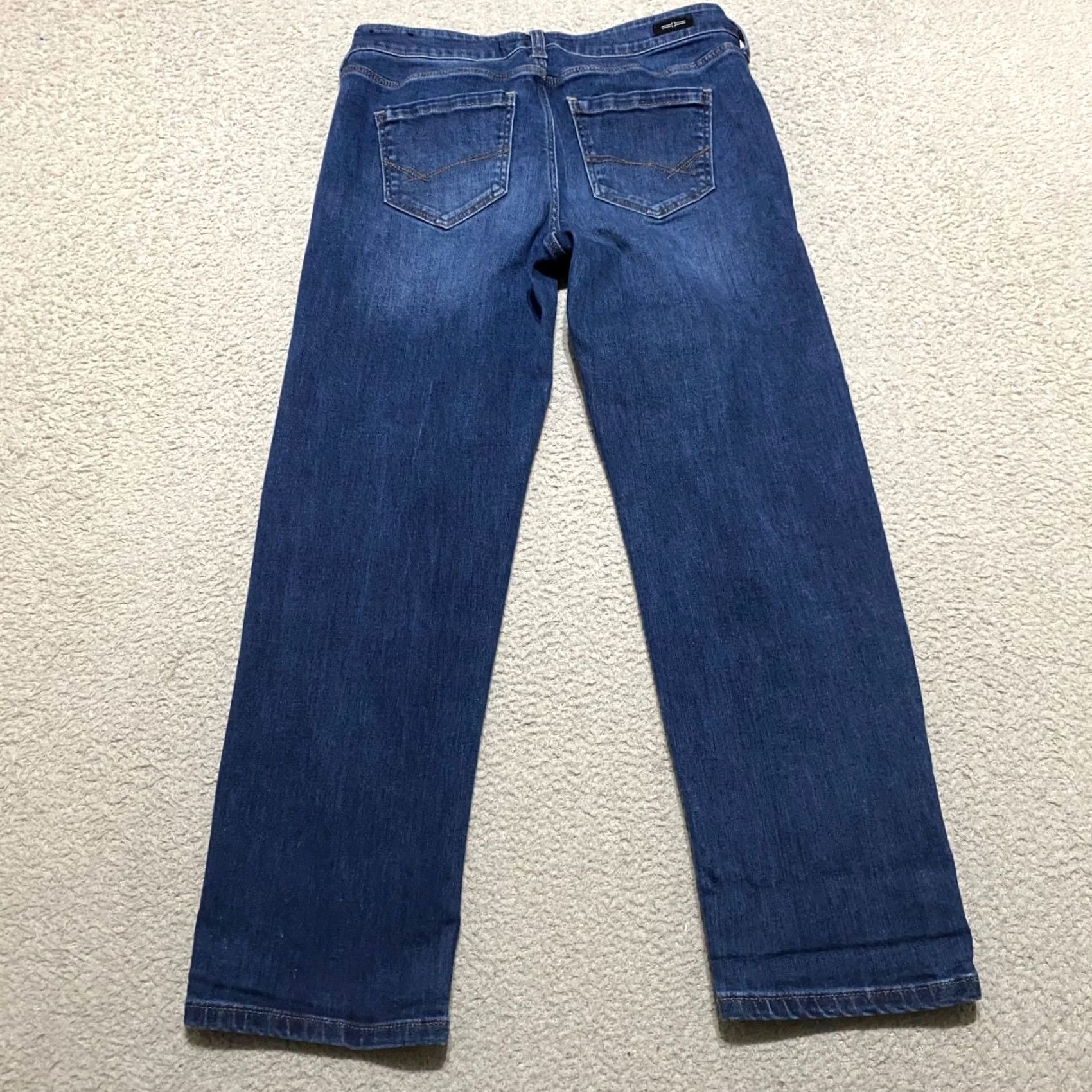 Denime Liverpool Womens Jeans sz 4 Blue Denim Dark Wash Straight Cropped Mid Rise Size 27" / US 4 / IT 40 - 2 Thumbnail
