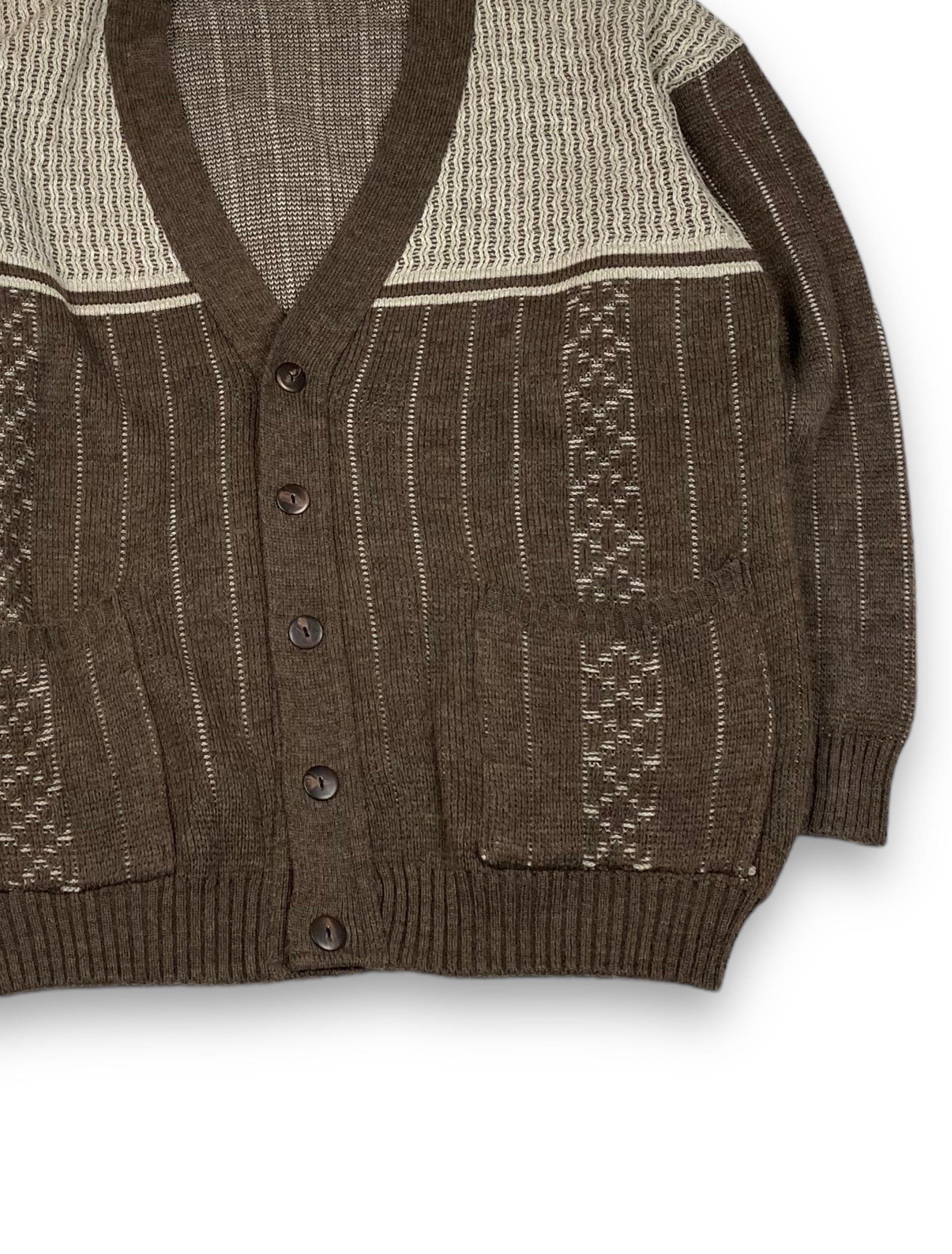 Other Vintage MENSWEAR Crazy Print Cardigan M689 Size US XL / EU 56 / 4 - 2 Thumbnail