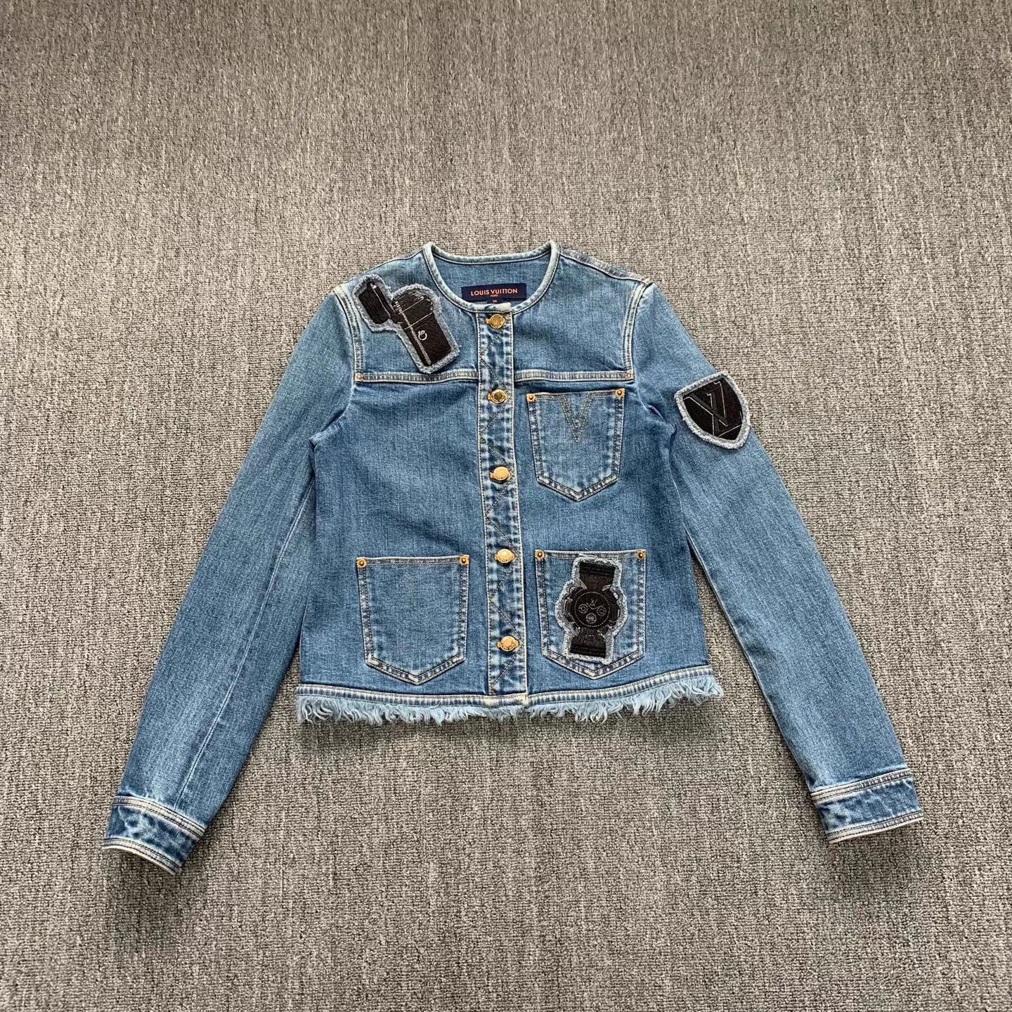Louis Vuitton LV Blue Embroidered Badge Tassel Denim Jacket 36 Size XS / US 0-2 / IT 36-38 - 1 Thumbnail