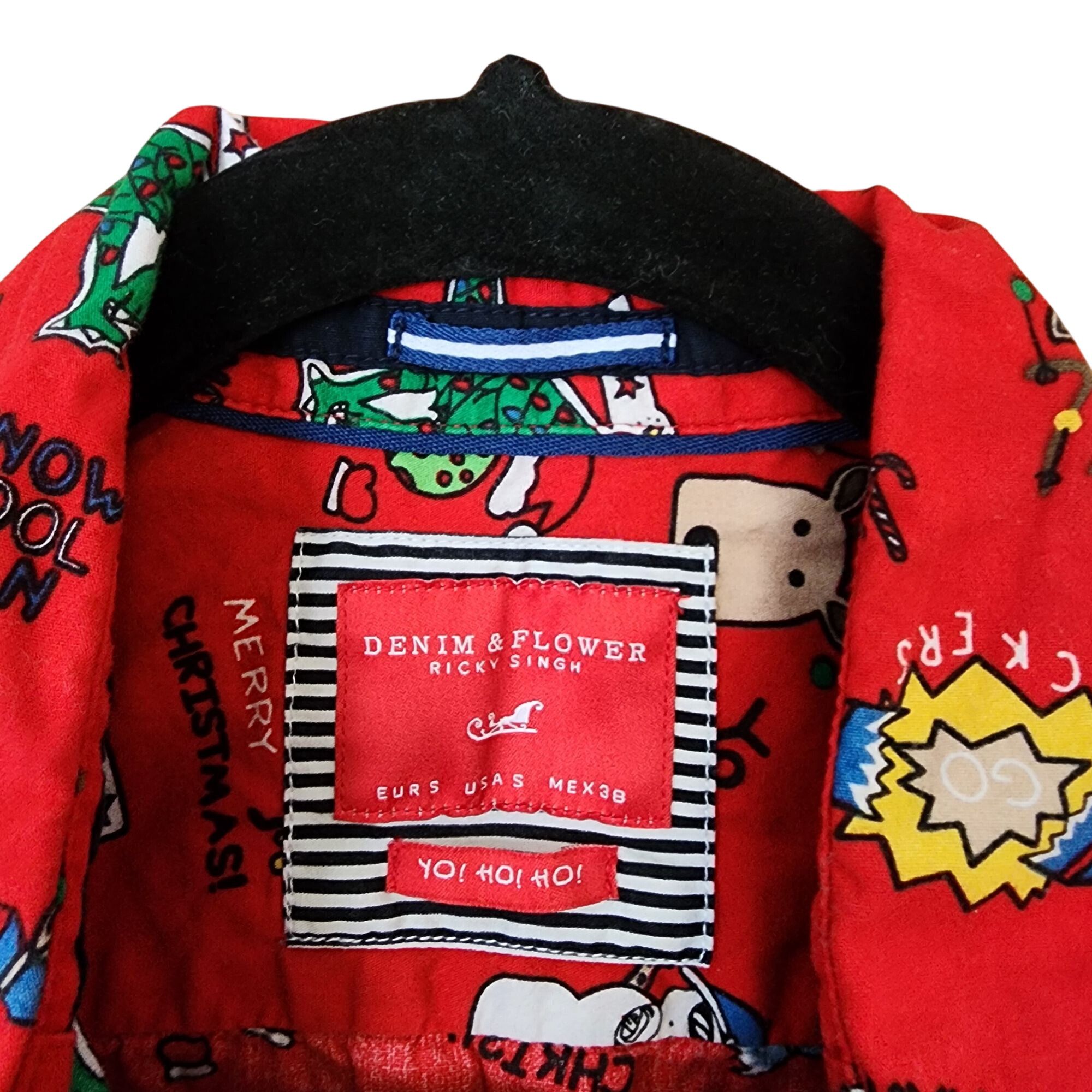 Denim & Flower Denim & Flower Ricky Red Christmas Button Up Shirt Mens Smal Size US S / EU 44-46 / 1 - 3 Thumbnail