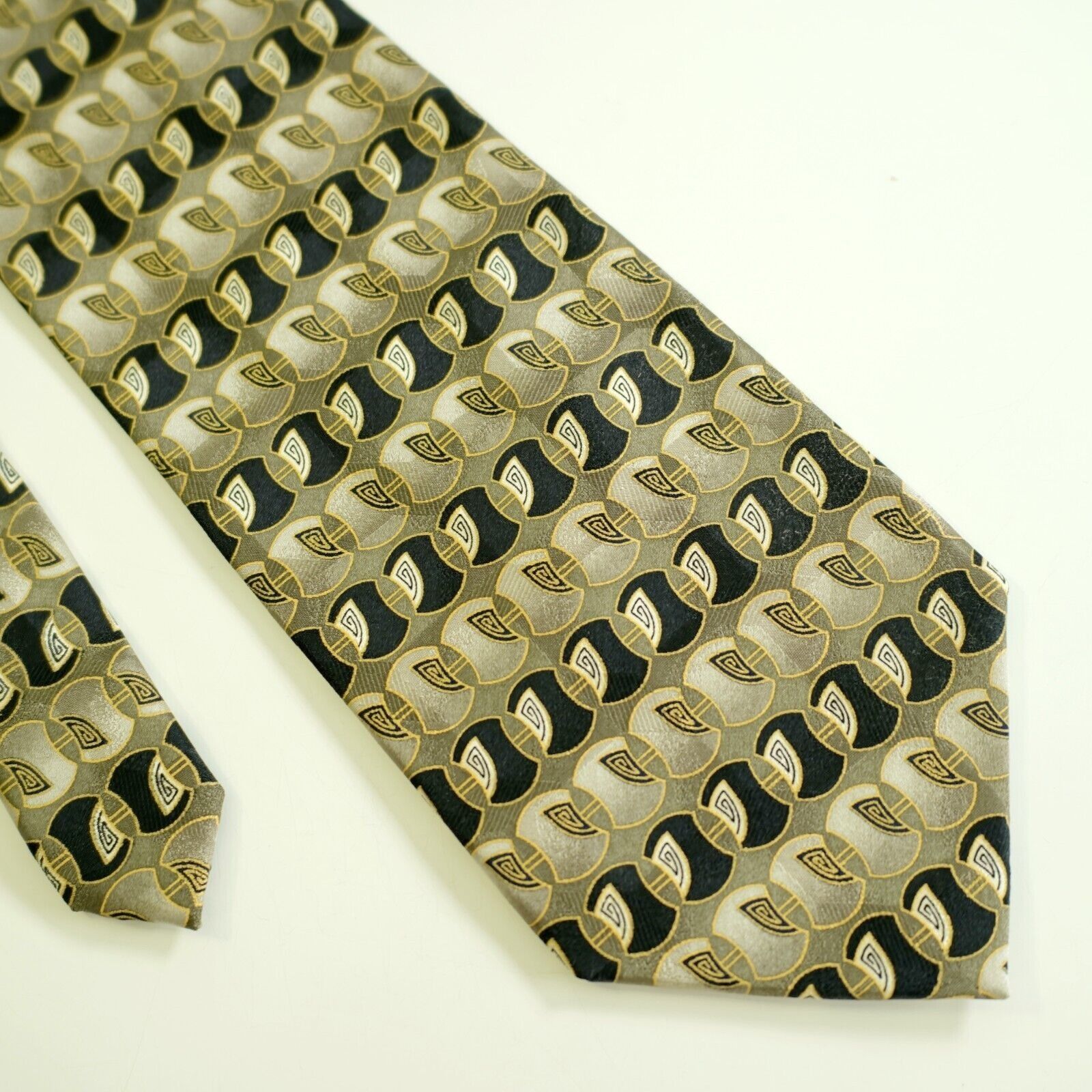 Bergamo New York Bergamo New York Beige Green Black Abstract Geometric Print Size ONE SIZE - 1 Thumbnail