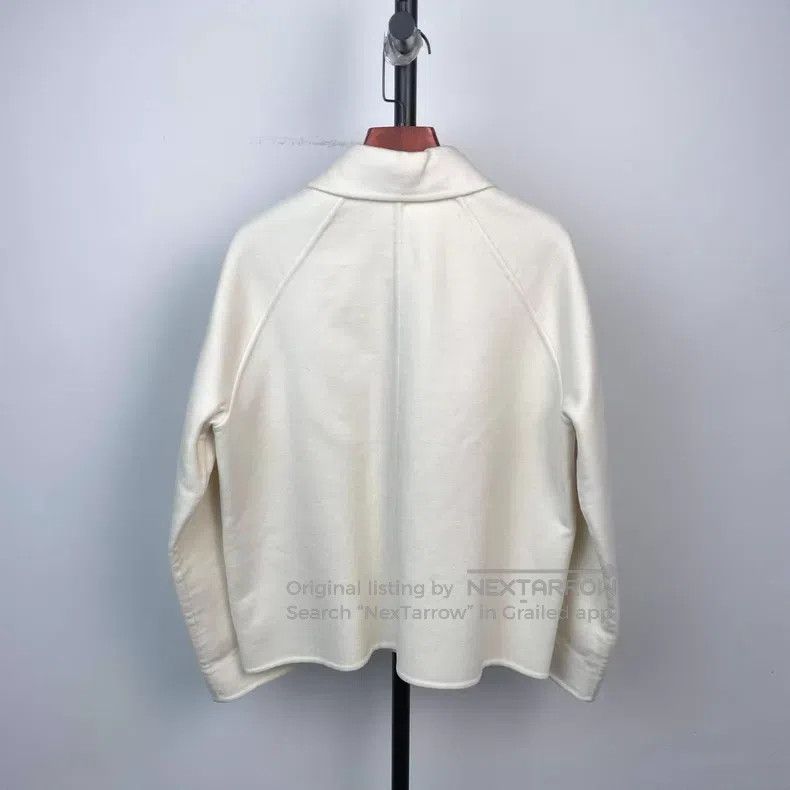 Hermes Hermes White Classic Short Cashmere Double Pockets Reversi Size XS / US 0-2 / IT 36-38 - 2 Thumbnail