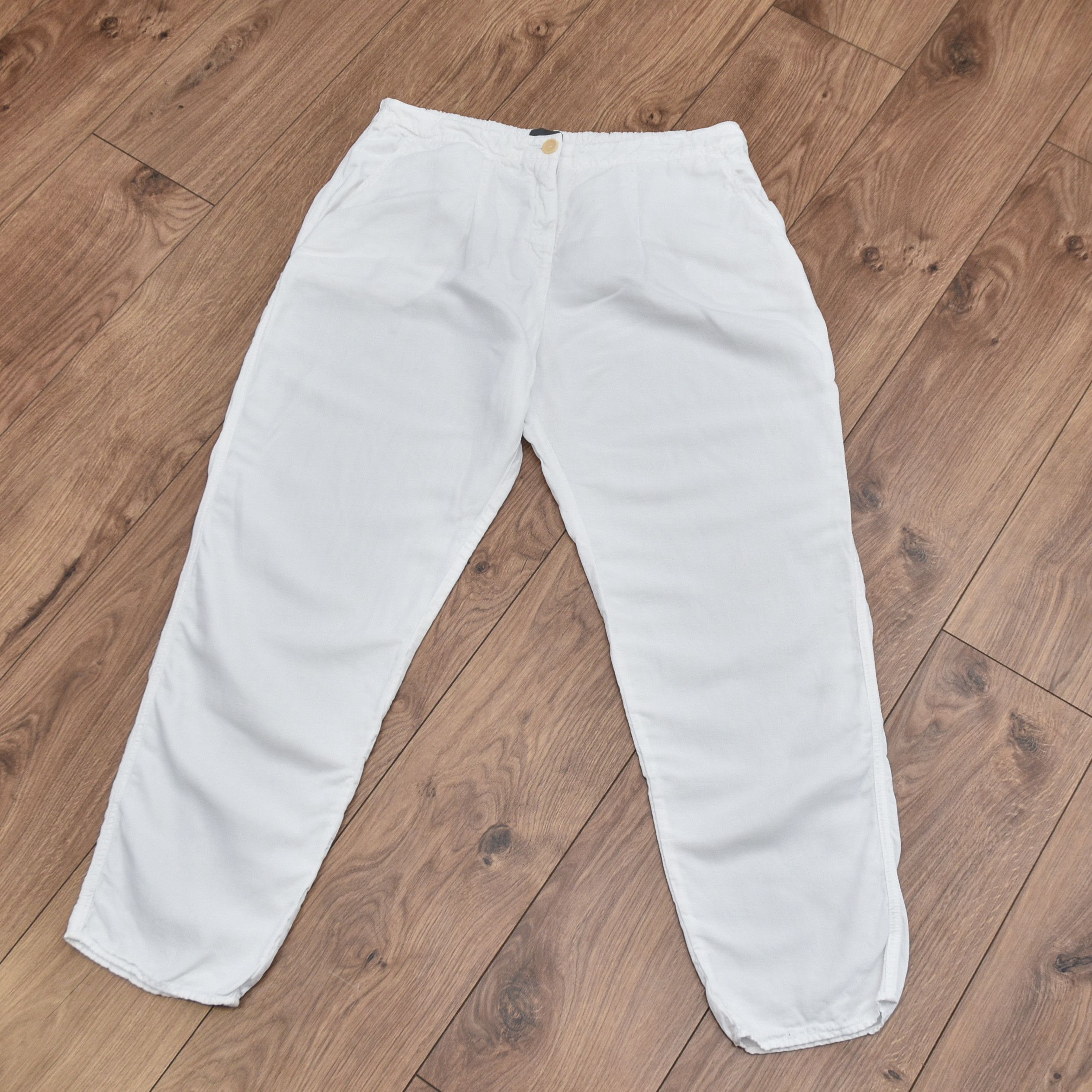 OSKA Oska White Linen Wide Pants Baggy Oversized Cropped sz 5 Size 38" / US 16 / IT 52 - 5 Thumbnail