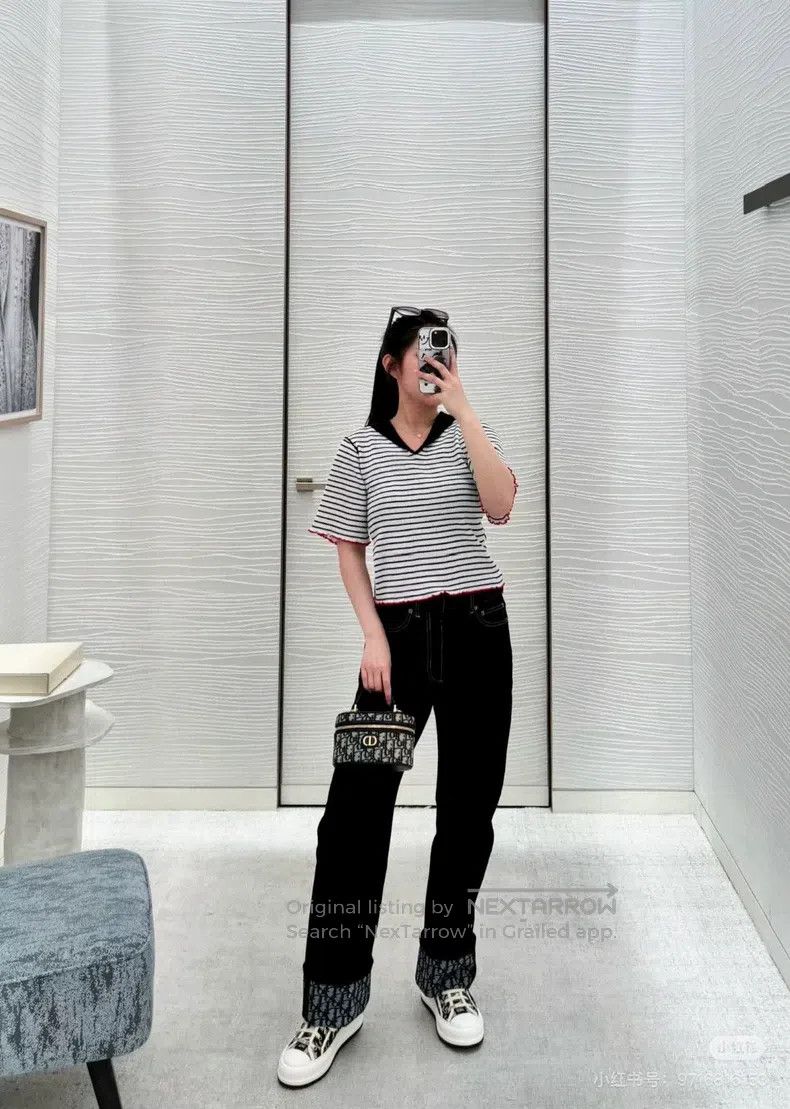 Dior Dior 24 autumn and winter new striped navy collar knitted Size XS / US 0-2 / IT 36-38 - 6 Thumbnail