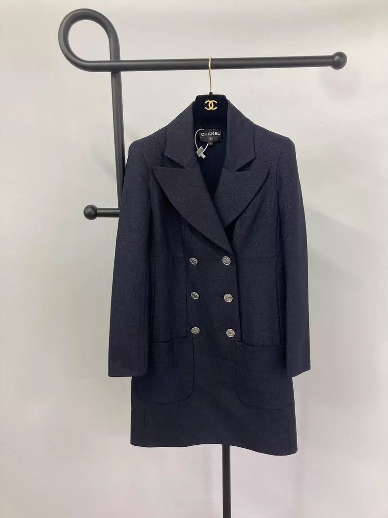 Chanel Chanel Black Double-Breasted Blazer Dress - dmc Size S / US 4 / IT 40 - 1 Thumbnail