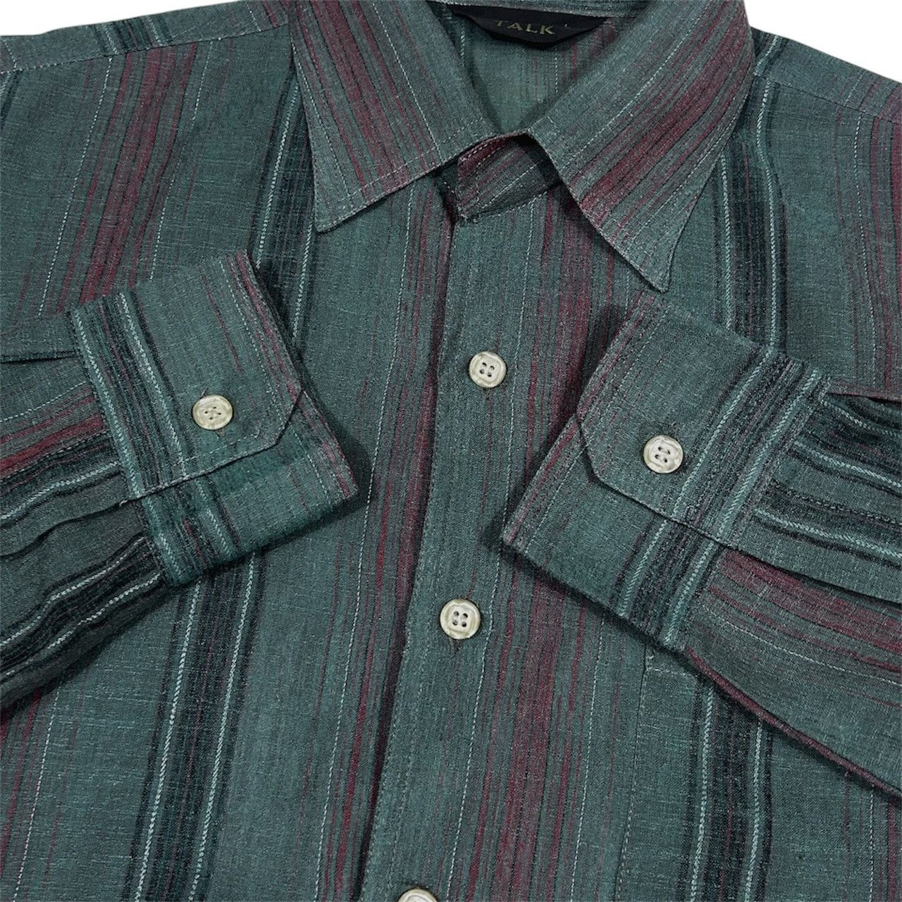 Other Talk Green Plaid Stripe Button Up Longsleeves Shirt Size US L / EU 52-54 / 3 - 5 Thumbnail