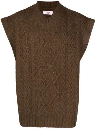 Martine Rose Martine Rose Brown Boiled Cable Knit Vest Size US M / EU 48-50 / 2 - 6 Thumbnail