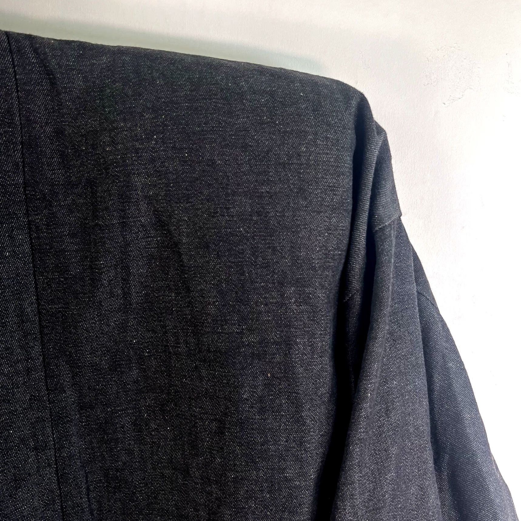 Denime VINTAGE Flo-Rees Floral Denim Blazer Womens 2XL Black Embroidered 80s 90s Size XXL / US 16-18 / IT 52-54 - 3 Thumbnail