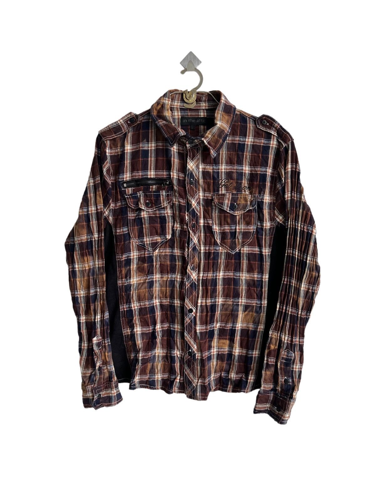 Roen Y2K In The Attic 🇯🇵 Plaid Anarchy "Poems" Hybrid B/D Shirt Size US M / EU 48-50 / 2 - 3 Thumbnail