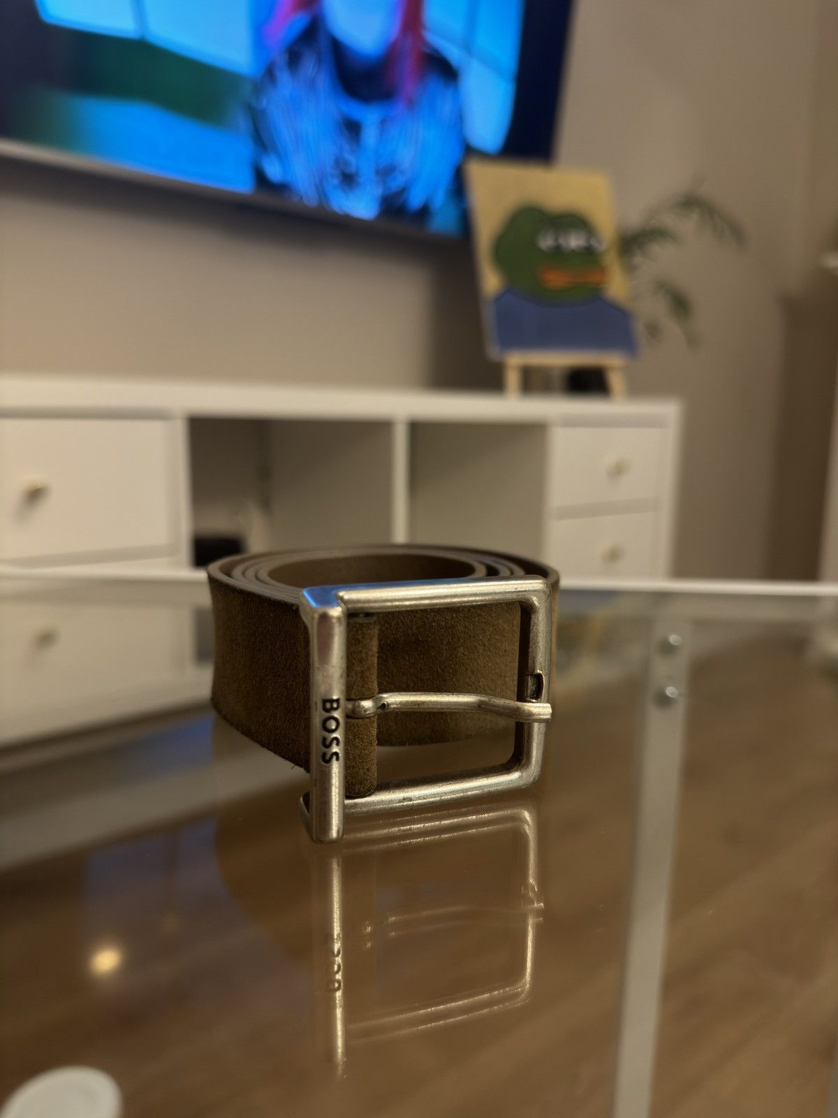 Genuine Leather × Hugo Boss Hugo Boss belt leather logo made in Italy Size ONE SIZE - 2 Thumbnail