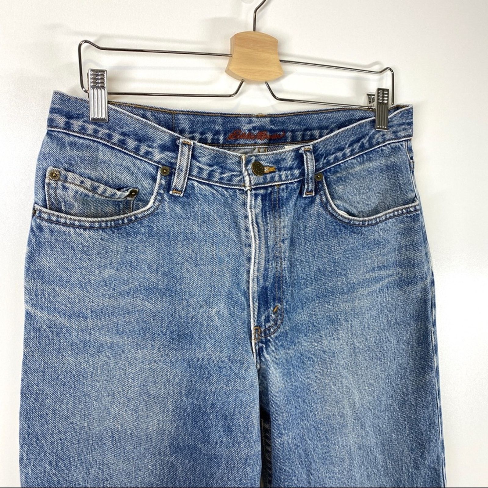 Eddie Bauer × Vintage Eddie Bauer Jeans Classic Vintage Straight Leg Cotton Denim Size US 34 / EU 50 - 2 Thumbnail