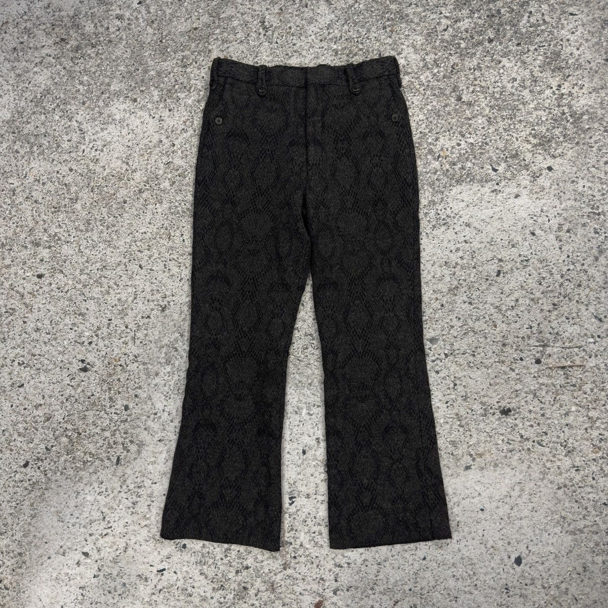 Dries Van Noten Dries Van Noten Wool Snakeskin Print Flare Trouser Pants Size US 30 / EU 46 - 1 Thumbnail