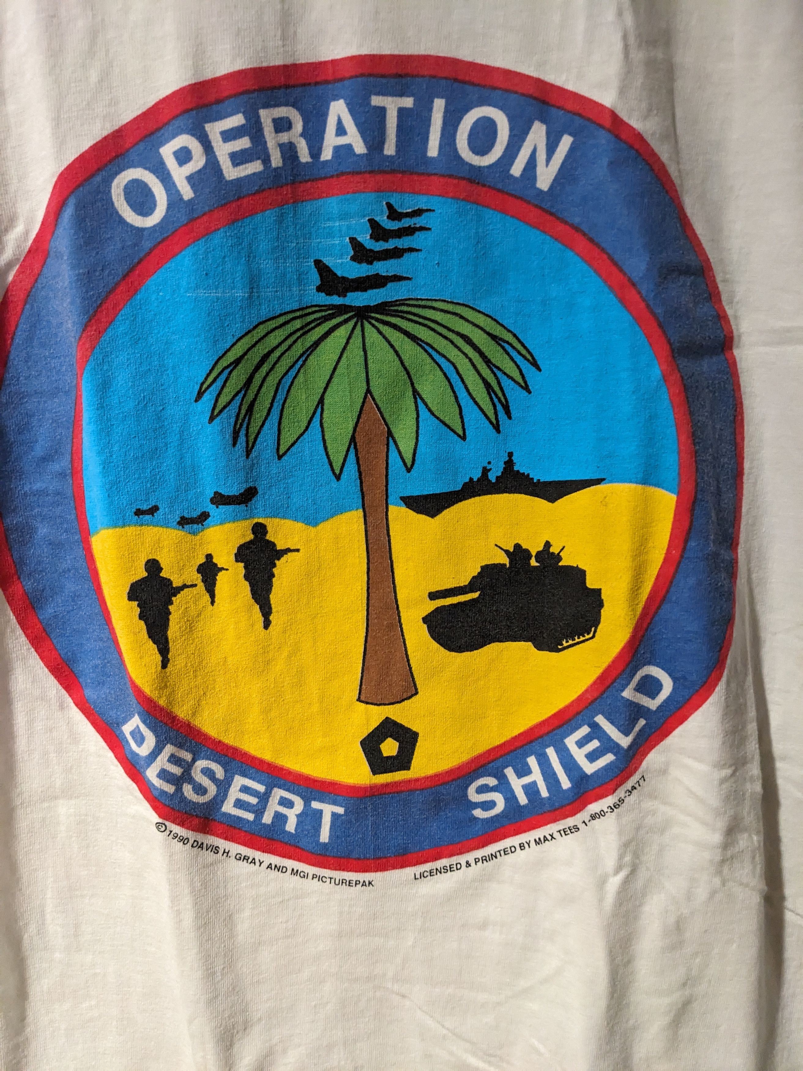 Hanes × Vintage Vintage 1990 Operation Desert Shield Americana Large T-Shirt Size US L / EU 52-54 / 3 - 2 Thumbnail