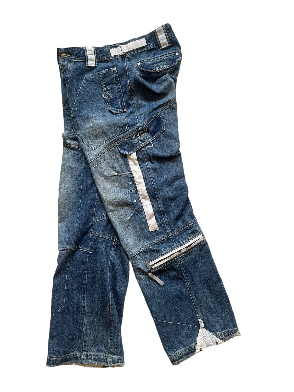 Japanese Brand Vintage Y2k Euro Jeanswear Baggy Multi Cargo Pants Size US 32 / EU 48 - 1 Thumbnail