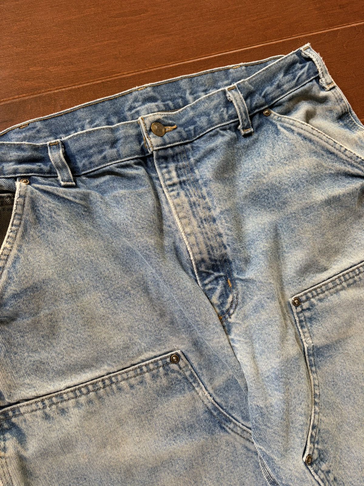 Carhartt Vintage Faded Carhartt Denim Blue Double Knees Size US 36 / EU 52 - 5 Thumbnail