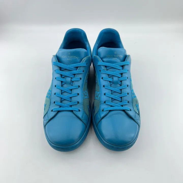 Louis Vuitton Louis Vuitton Blue Embroidered Low-Top Sneakers -2508 Size US 8 / EU 41 - 2 Thumbnail