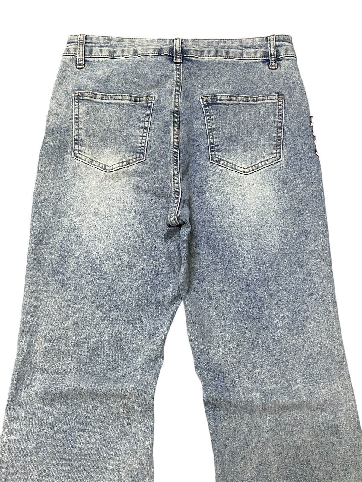 If Six Was Nine × LOWBOX × Le Grande Bleu (L.G.B.) Paneled Laces Flare Japanese Brand Vintage Jeans Size US 28 / EU 44 - 15 Thumbnail