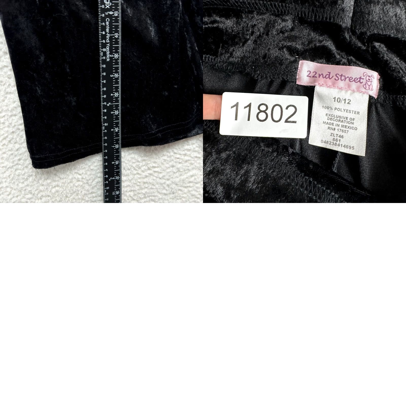 Velvet VINTAGE Y2K Capri Flare Pants Trousers 00 23 XS Black Velvet Corpcore Cocktail Size 25" / US 0 / IT 36 - 8 Thumbnail