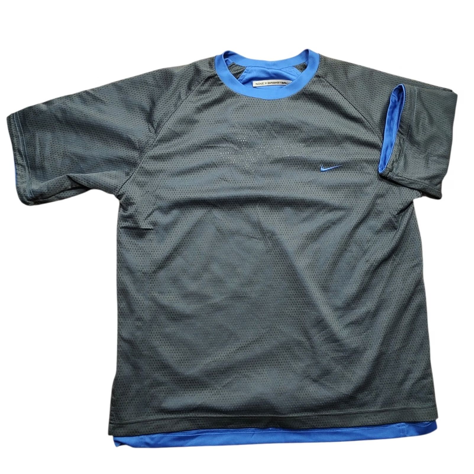 Nike VINTAGE Nike Hoops Blue Reversible Short Sleeve Shirt Medium Size US M / EU 48-50 / 2 - 5 Thumbnail