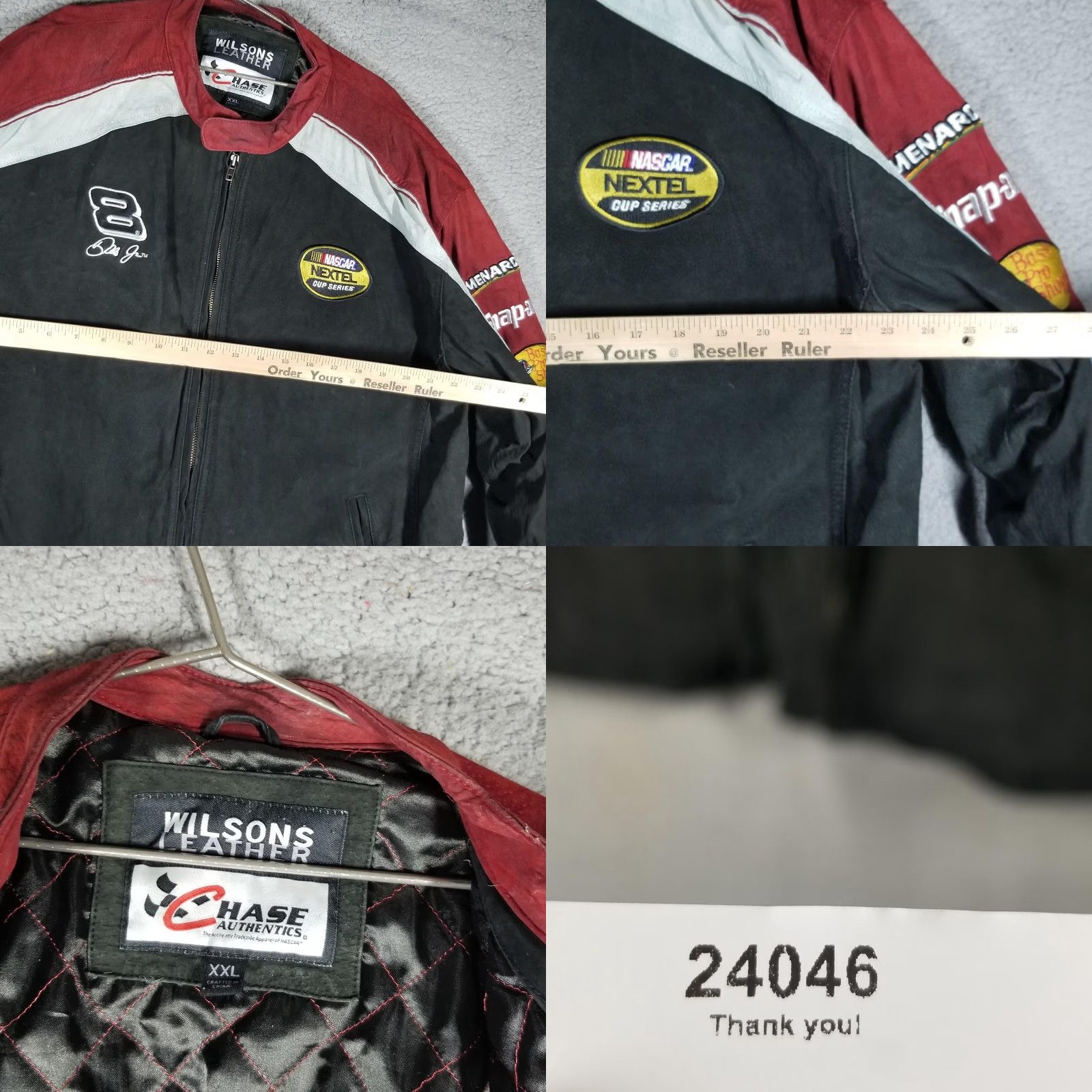 Vintage Budweiser NASCAR Jacket Mens 2XL Black Red Wilsons Leather Dale Jr Racing Chase Authentics XX Budweiser NASCAR Jacket Chase Authentics Leather 2XL Size US XXL / EU 58 / 5 - 8 Thumbnail