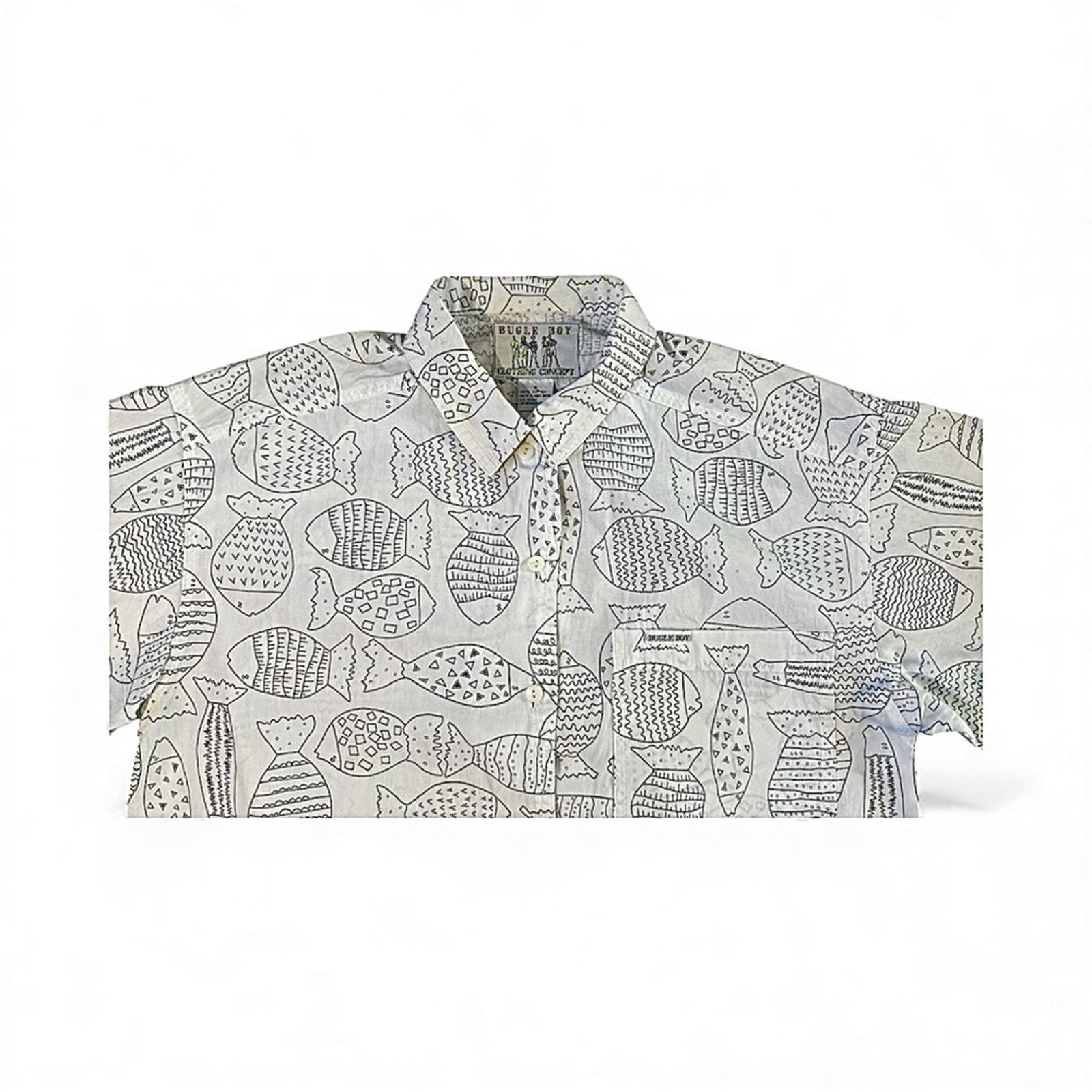 Bugle Boy Vintage Bugle Boy Men's Fish Print Shirt Size US S / EU 44-46 / 1 - 2 Thumbnail
