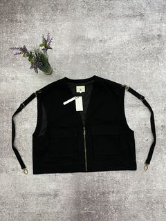 Cropped Utility Vest - Black | Blacktailor