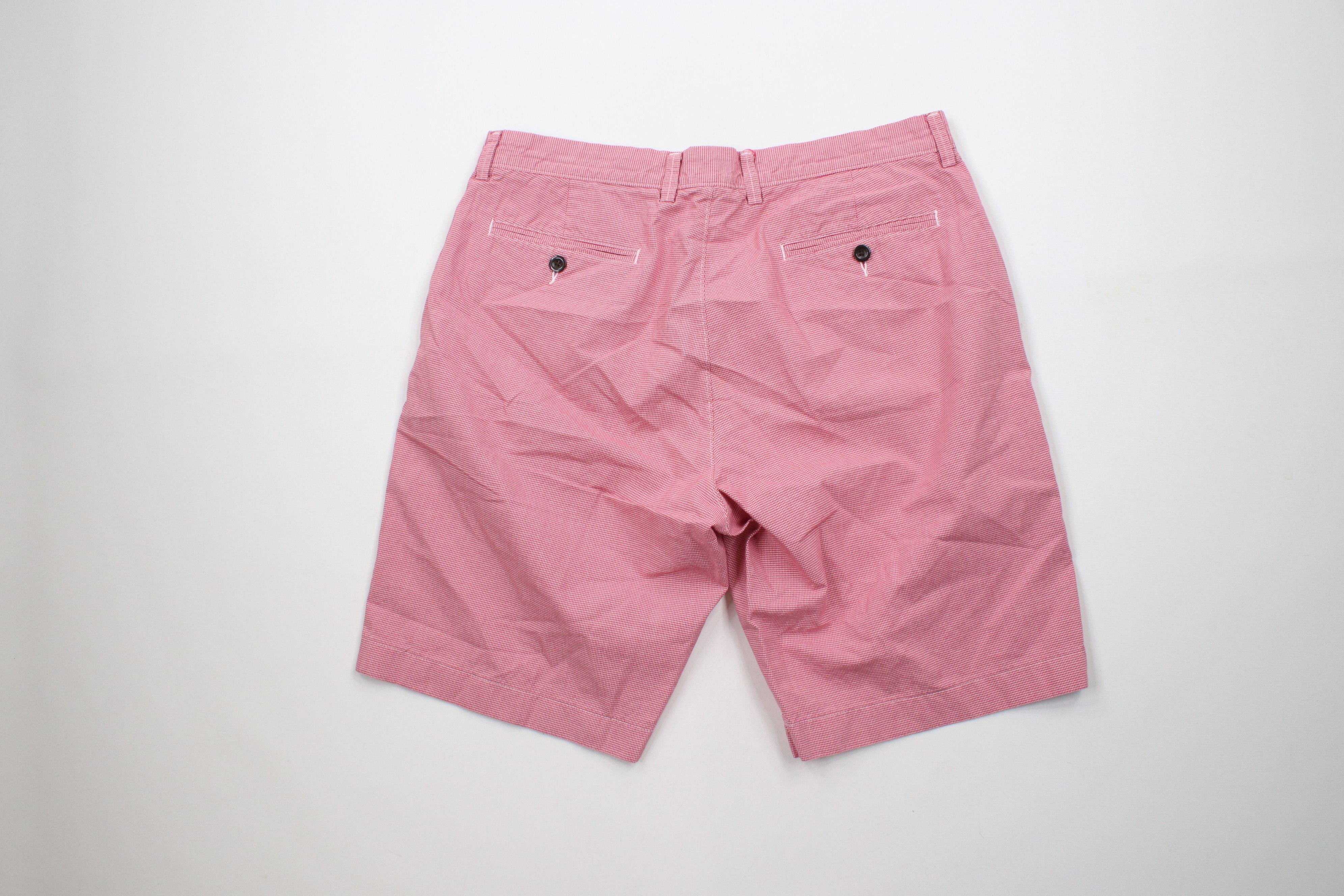 J.Crew × Vintage J Crew Mens Size 34 Cotton Houndstooth Club Chino Shorts Red Size US 34 / EU 50 - 8 Thumbnail
