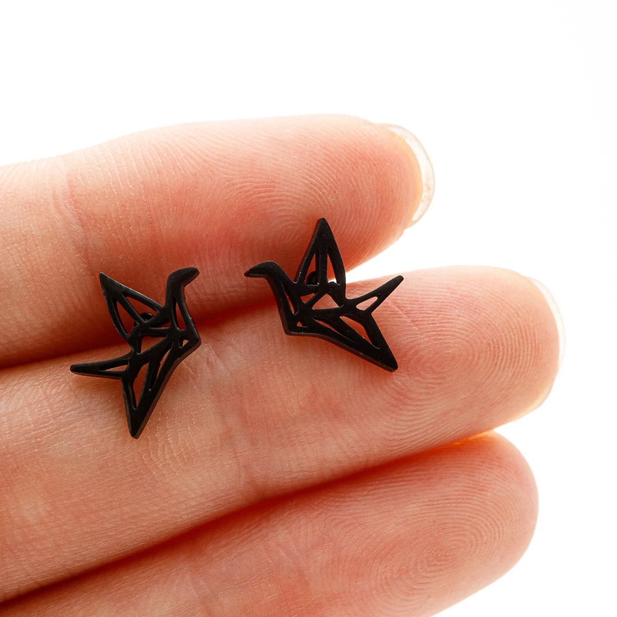 Jewelry Origami Bird Stud Earrings Charm Earring Gift Size ONE SIZE - 1 Preview