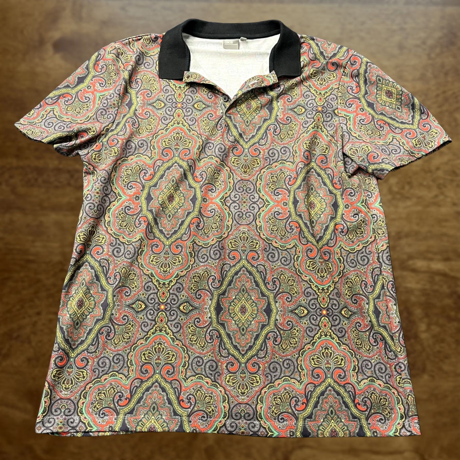 Asos ASOS Polo Shirt Mens 2XLT Multicolor Paisley Short Sleeve Collared Knit Shirt Mens 2XLT Paisley Multicolor Knit Polo Shirt Size US XXL / EU 58 / 5 - 1 Thumbnail